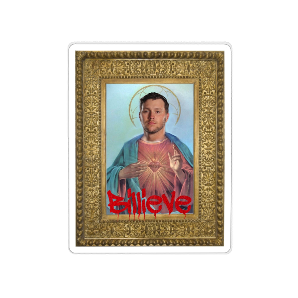 Graffitied Jesus Allen Art Sticker- Buffalo Bills Mafia