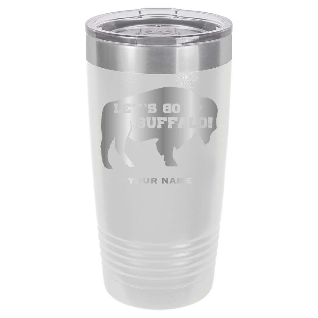 Let's Go Buffalo - 20oz Polar Camel Tumbler - Personalization Available - Buffalo Bills - White image