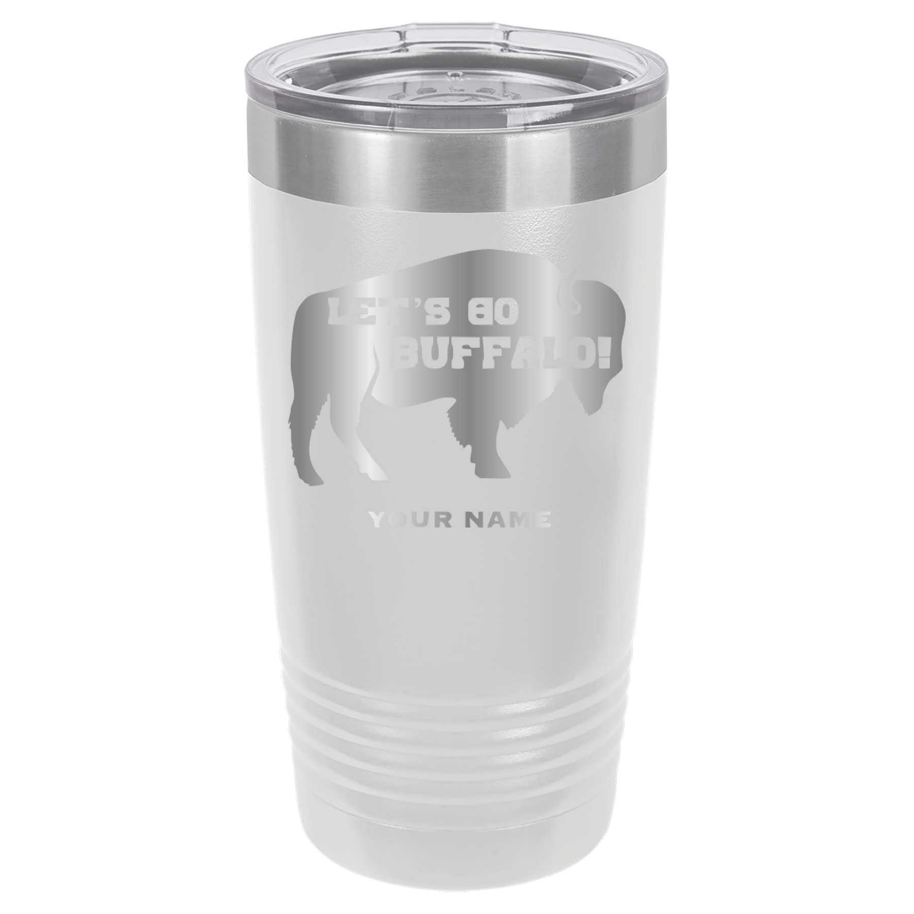 Let's Go Buffalo - 20oz Polar Camel Tumbler - Personalization Available - Buffalo Bills - White image