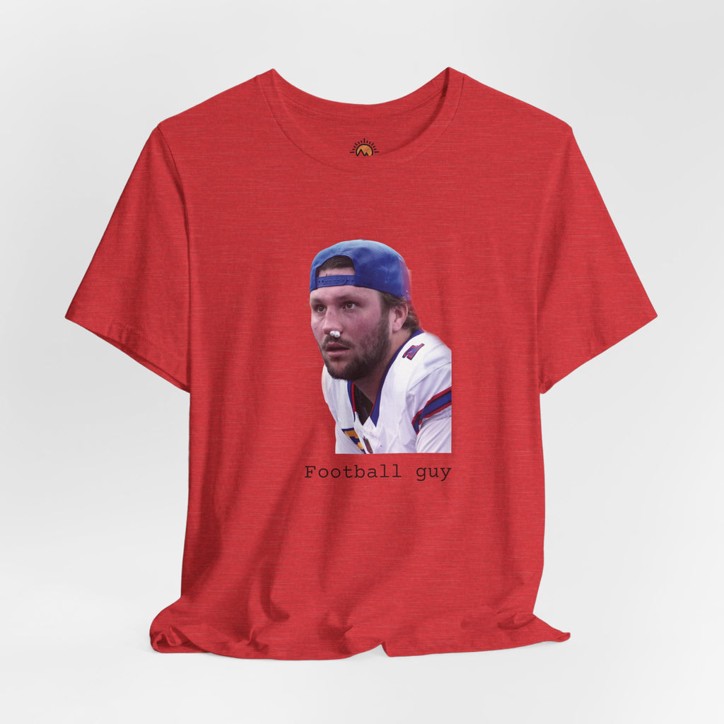 Josh Allen Football Guy Unisex Tee, Buffalo Bills Fan Gift, Short Sleeve T-Shirt, Game Day Shirt, Tough Quarterback Tee, Sports Fan Apparel