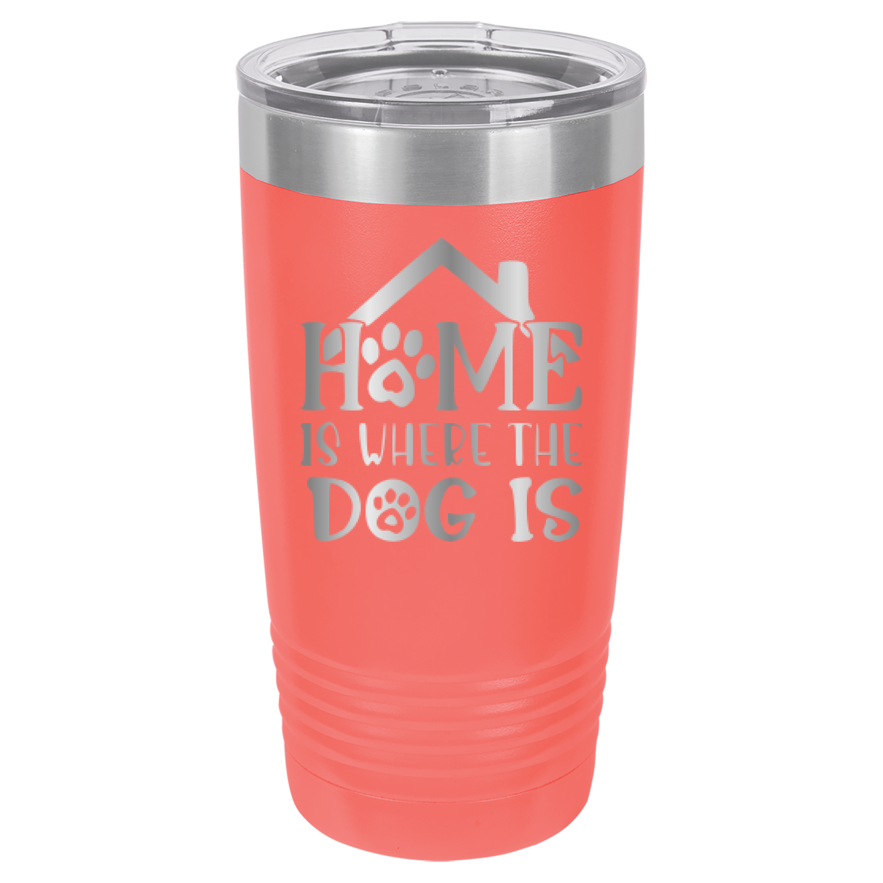 Home Is Where The Dog Is - 20oz Polar Camel Tumbler - Coral image
