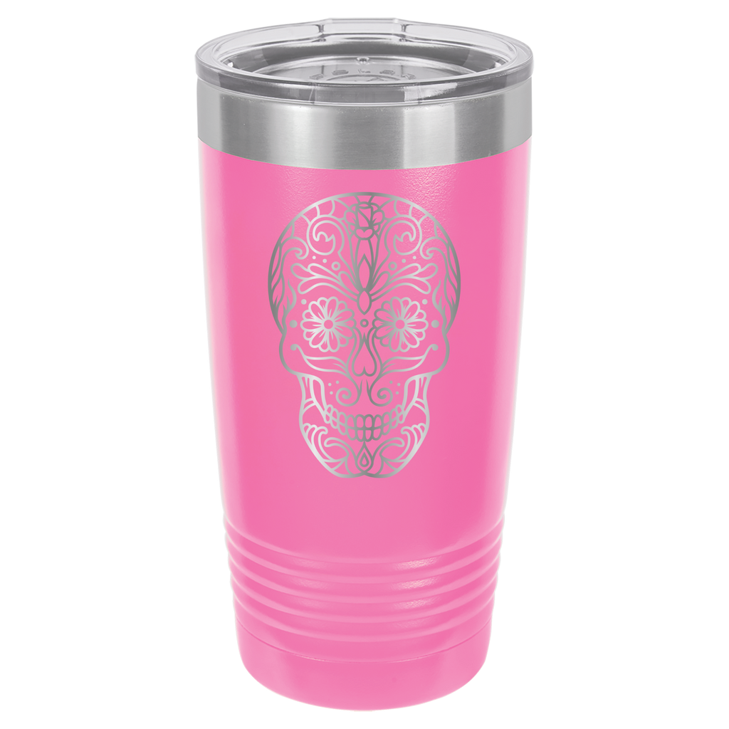 Sugar Skull - 20oz Polar Camel Tumbler - Pink image