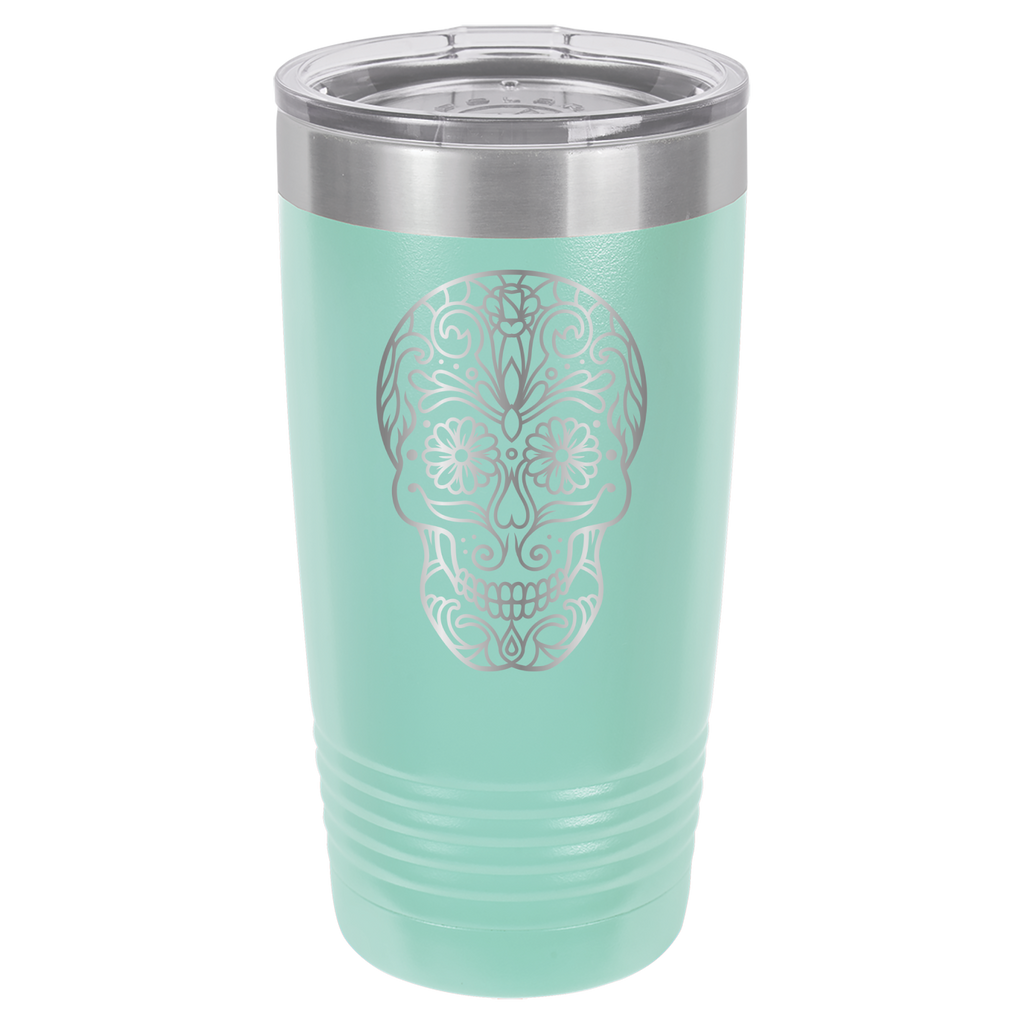 Sugar Skull - 20oz Polar Camel Tumbler - Teal image