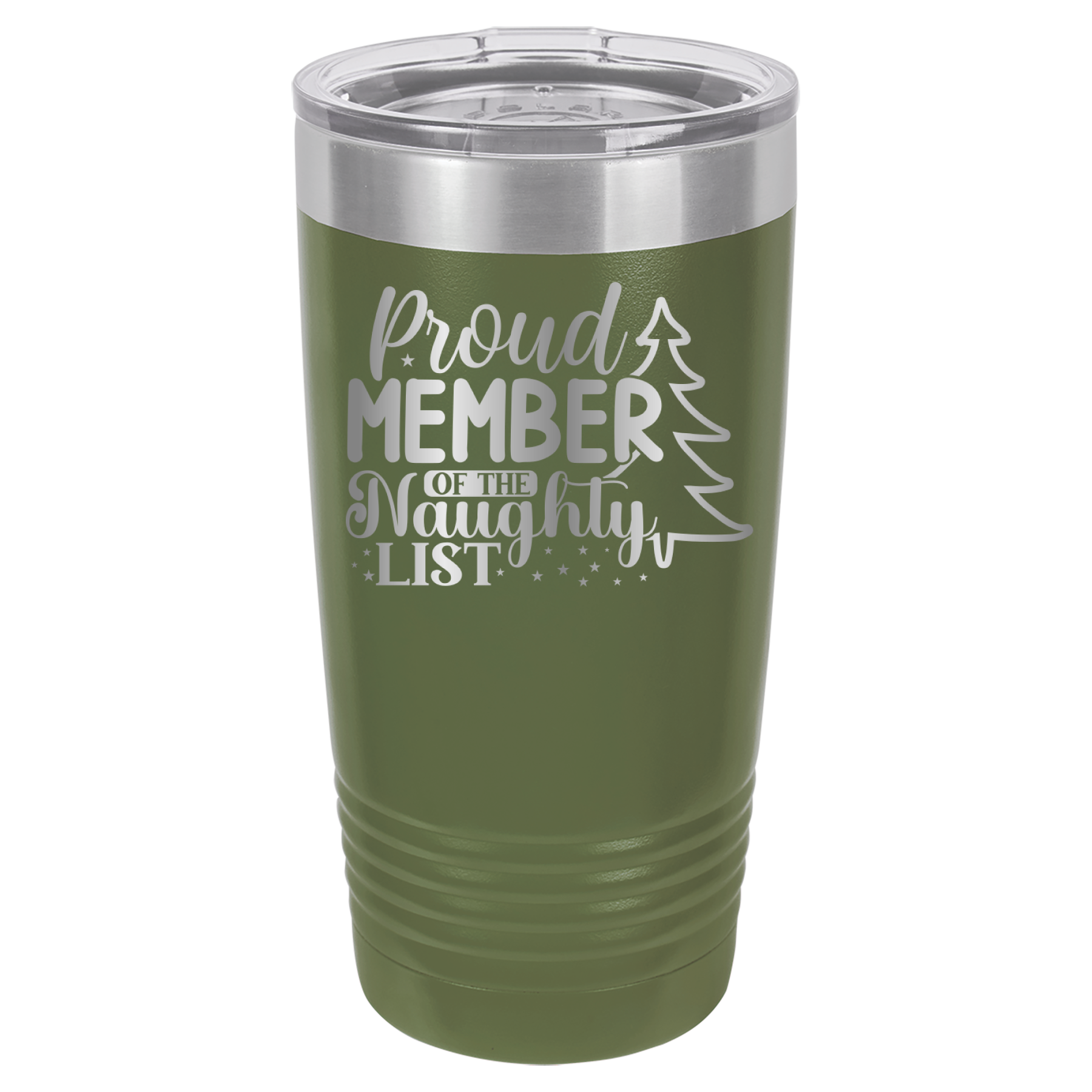 Proud Member of the Naughty List - 20oz Polar Camel Tumbler - Olive Green image