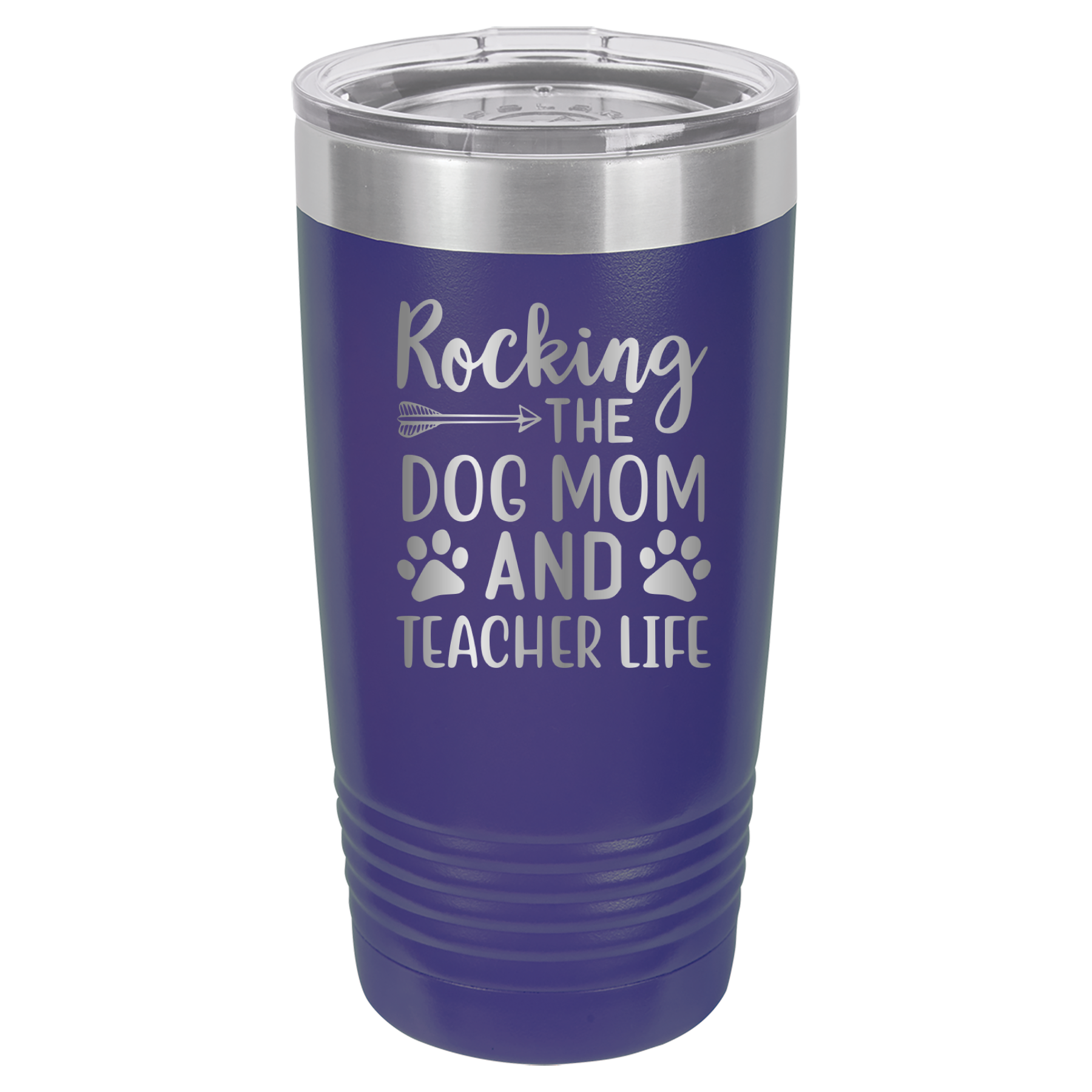 Rocking The Dog Mom And Teacher Life - 20oz Polar Camel Tumbler - Purple image