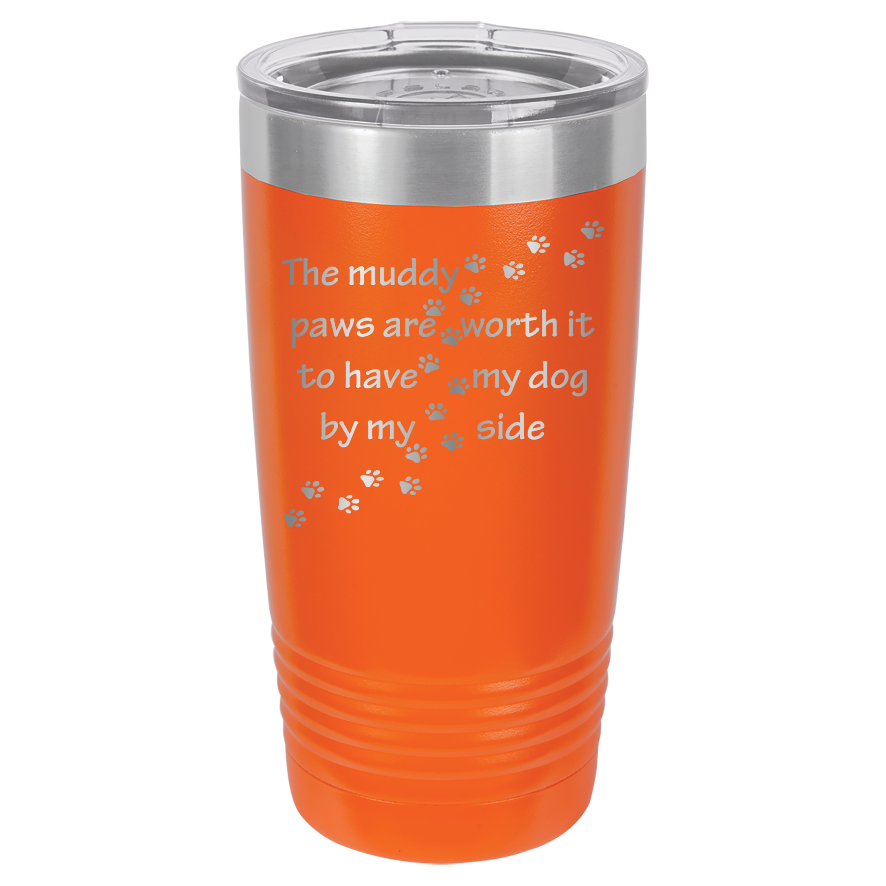 Muddy Paws - Dog 20oz Polar Camel Tumbler - Can Be Customized - Orange image