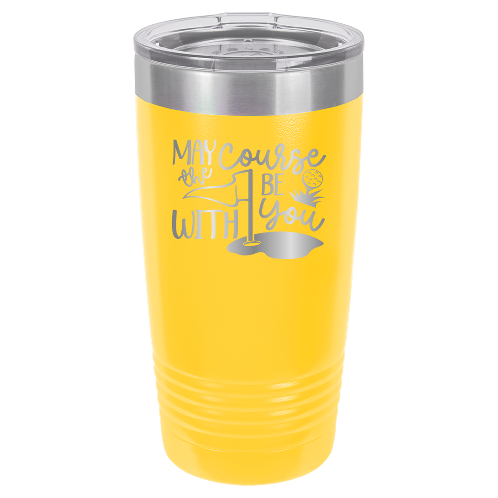 May The Course Be With You - Golf - 20oz Polar Camel Tumbler - Yellow image