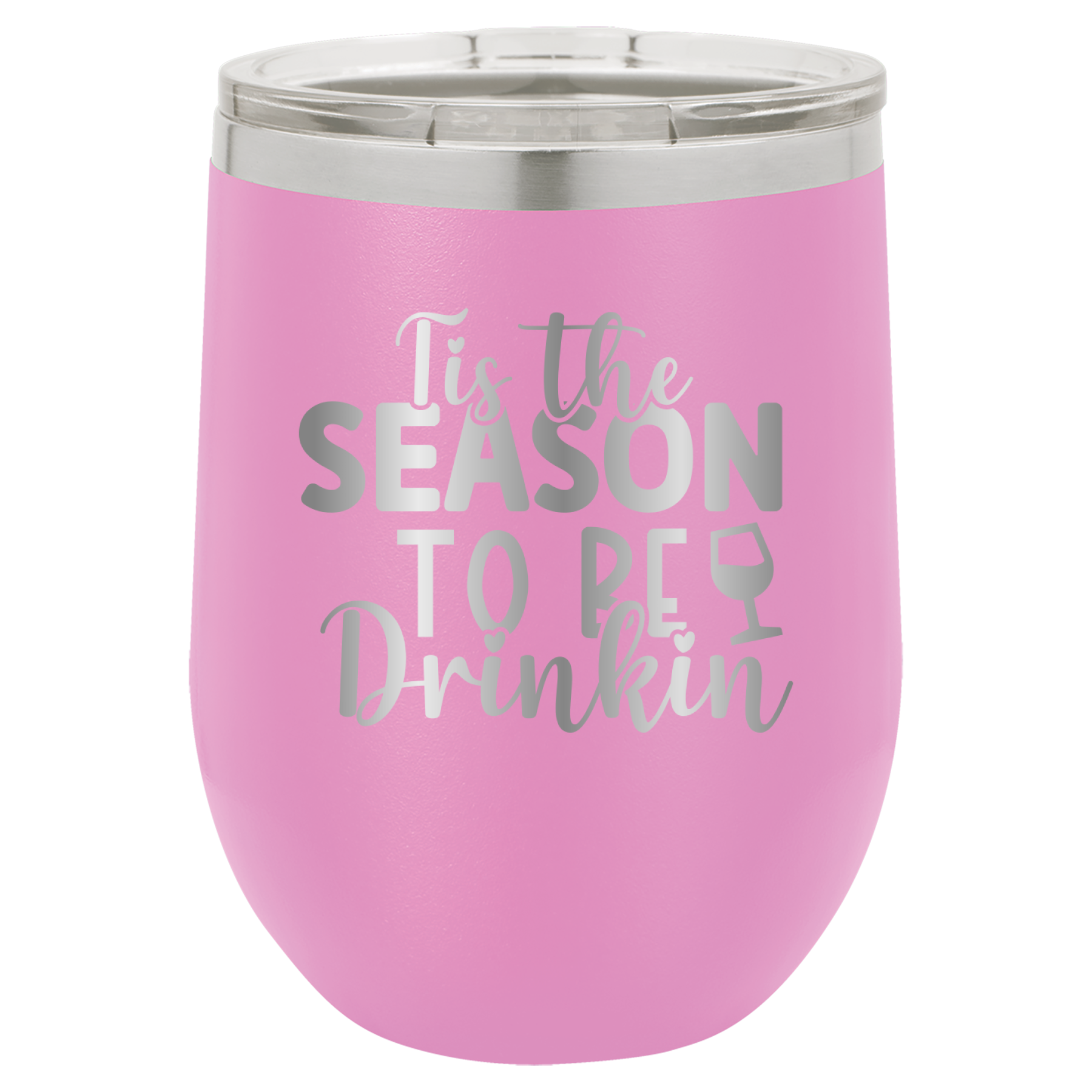 Tis The Season To Be Drinkin' - 12oz Polar Camel Wine Tumbler - Light Purple image