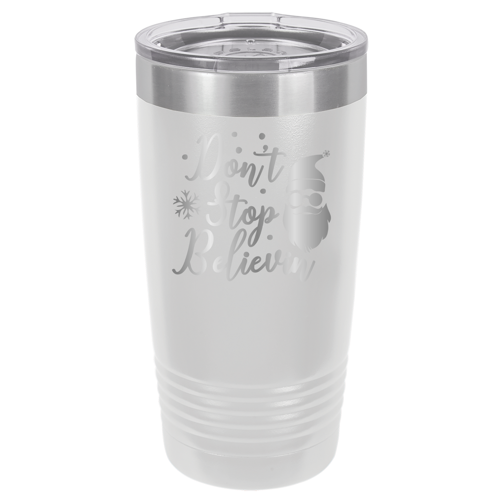 Don't Stop Believin - Santa Claus Christmas - 20oz Polar Camel Tumbler - White image