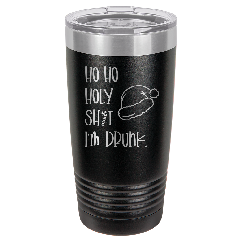 Ho Ho Holy Shit I'm Drunk - 20oz Polar Camel Tumbler - Black image