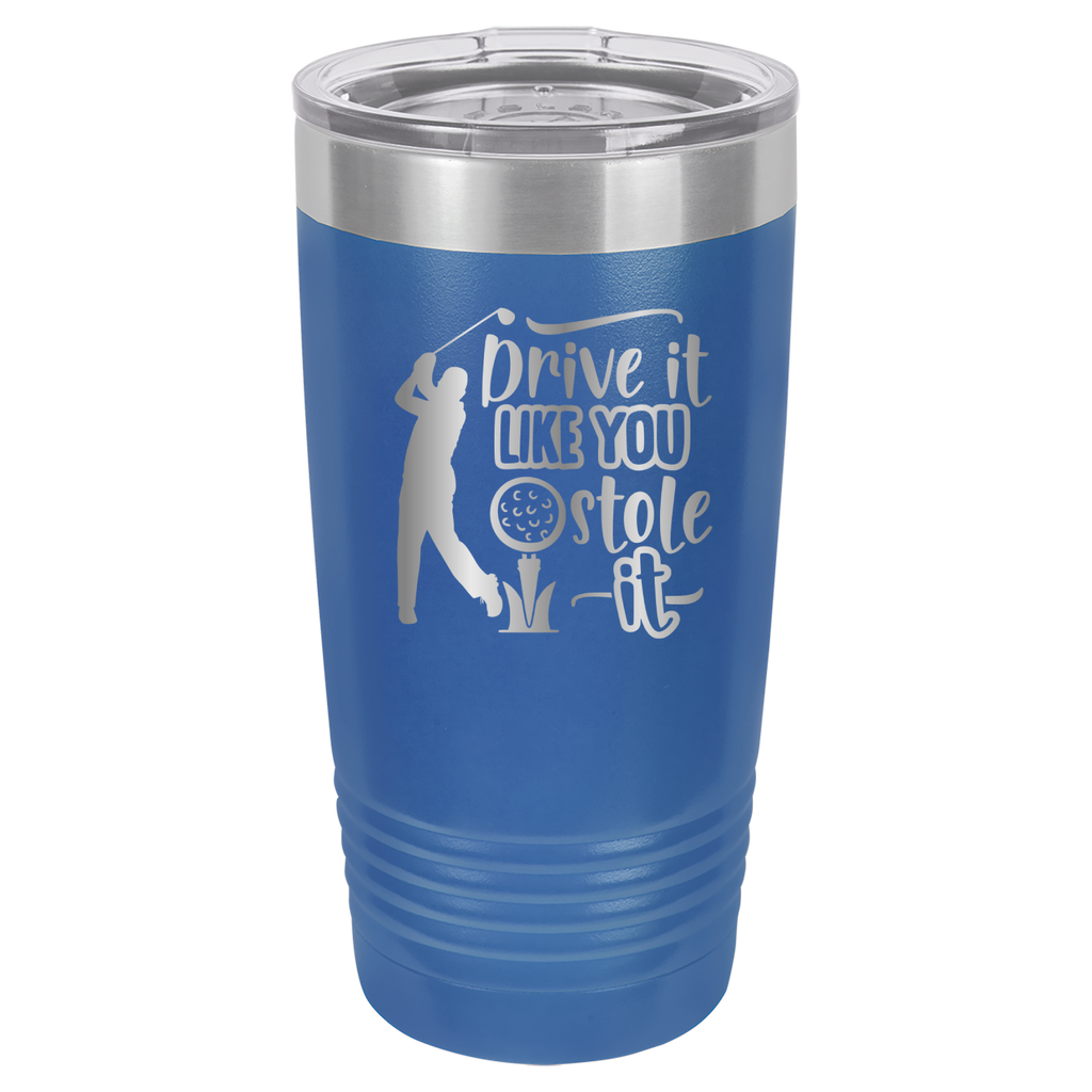 Drive It Like You Stole It (Male) - 20oz Polar Camel Tumbler - Golf - Royal Blue image
