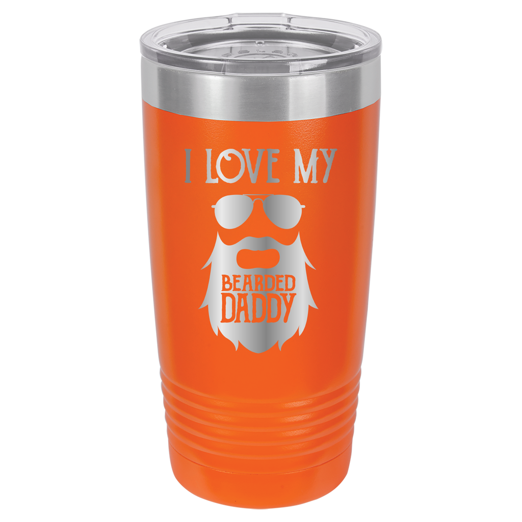 I Love My Bearded Daddy - 20oz Polar Camel Tumbler - Orange image