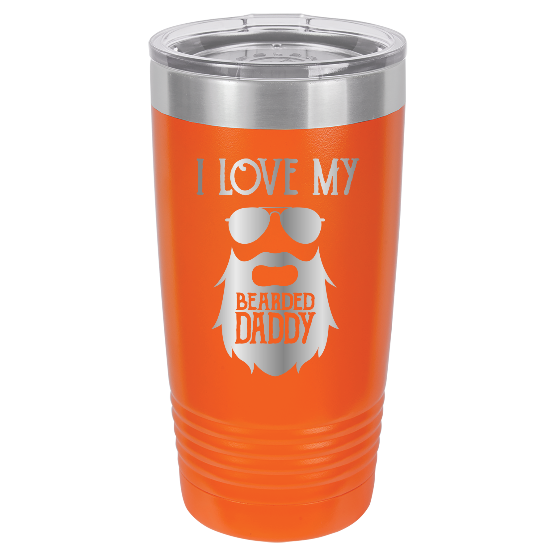 I Love My Bearded Daddy - 20oz Polar Camel Tumbler - Orange image