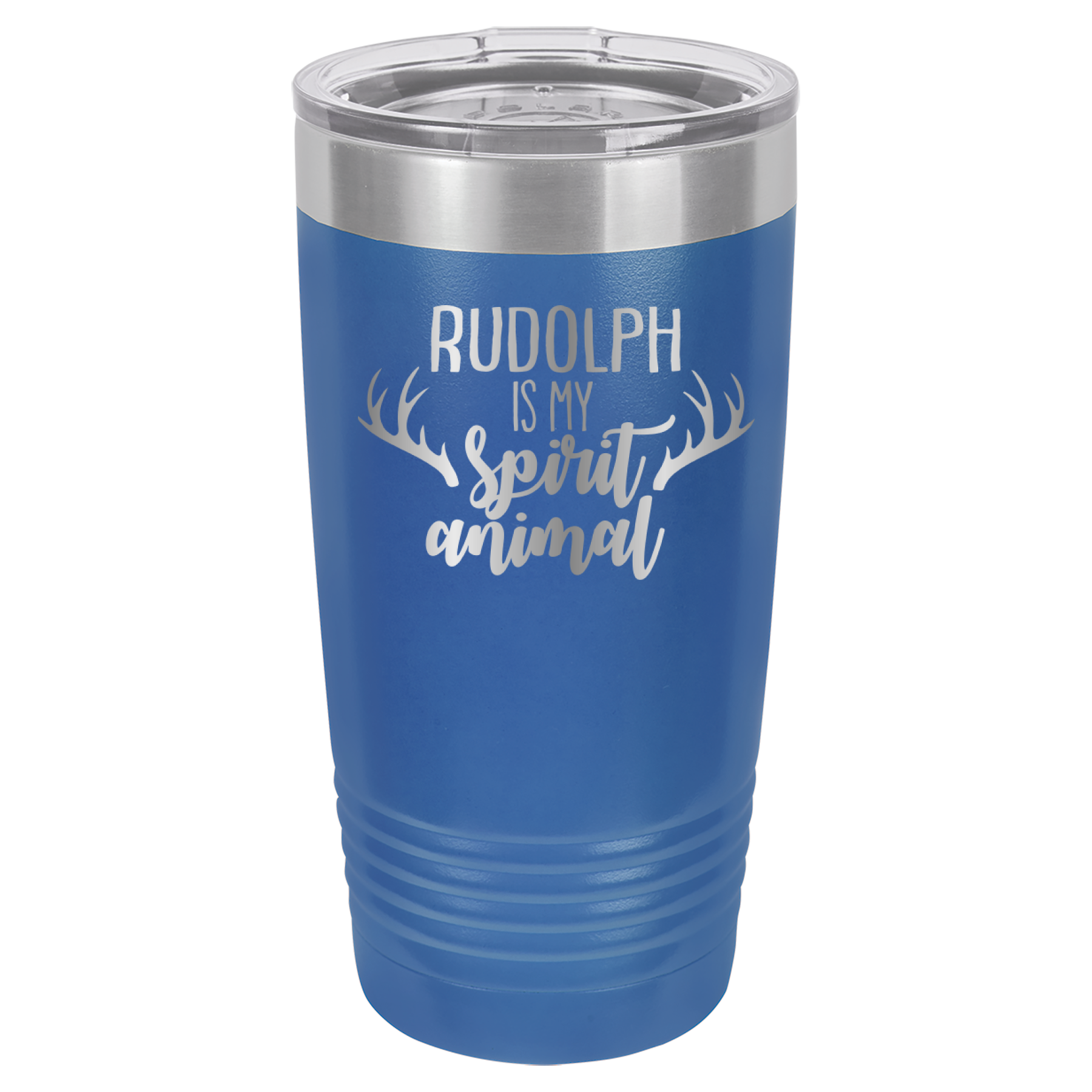 Rudolph Is My Spirit Animal - 20oz Polar Camel Tumbler - Royal Blue image