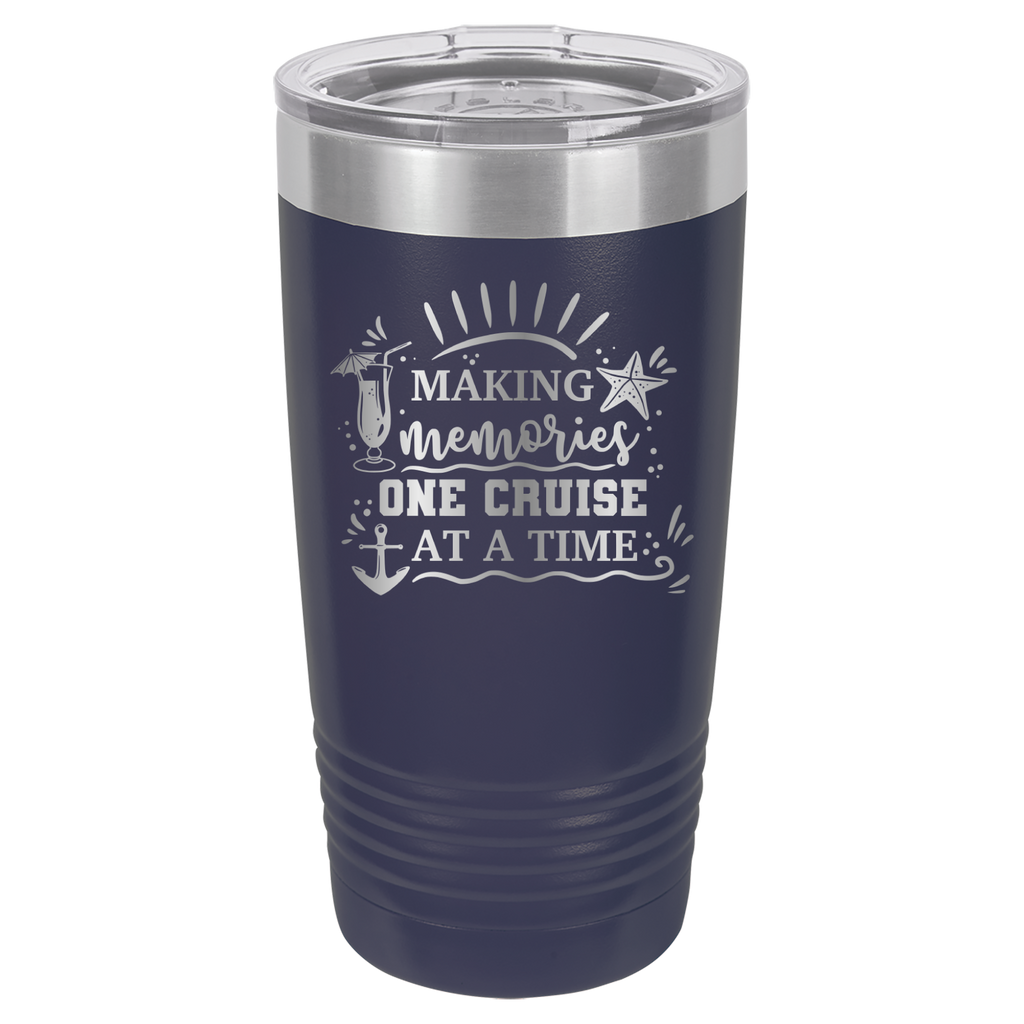 Making Memories One Cruise At A Time - 20oz Polar Camel Tumbler - Navy image