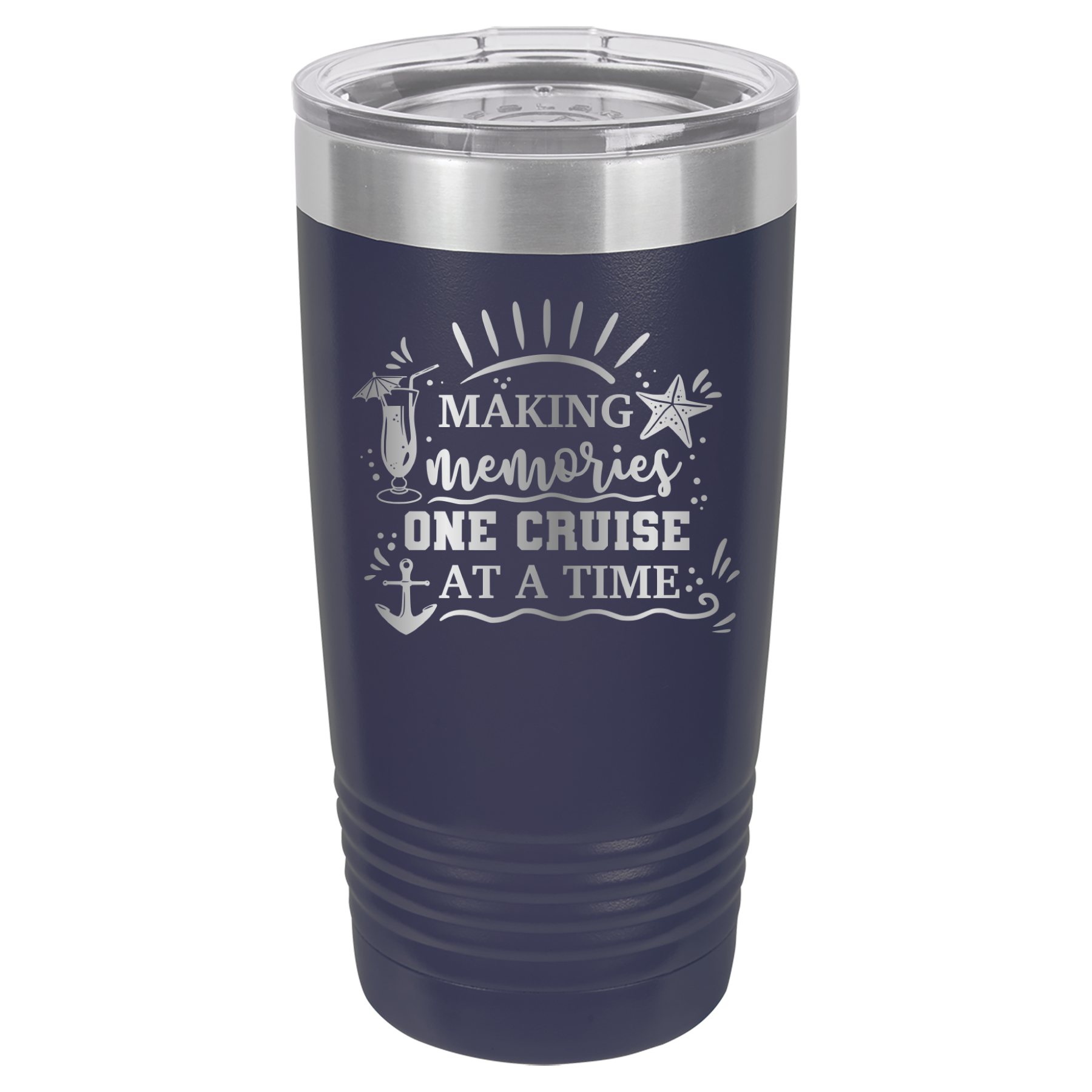 Making Memories One Cruise At A Time - 20oz Polar Camel Tumbler - Navy image