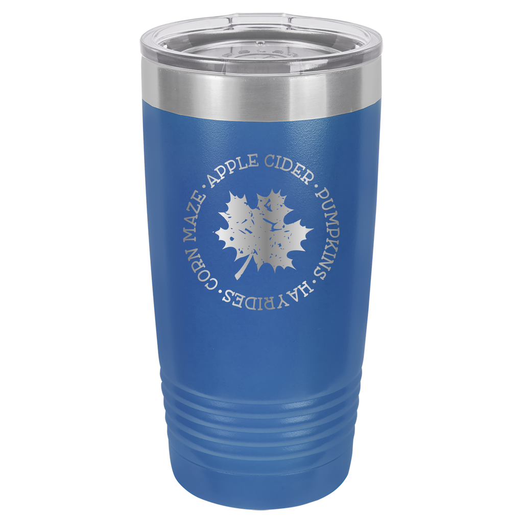 Fall Mug - Apple Cider, Hayrides, Pumpkin Spice, Corn Maze - 20oz Polar Camel Tumbler - Royal Blue image