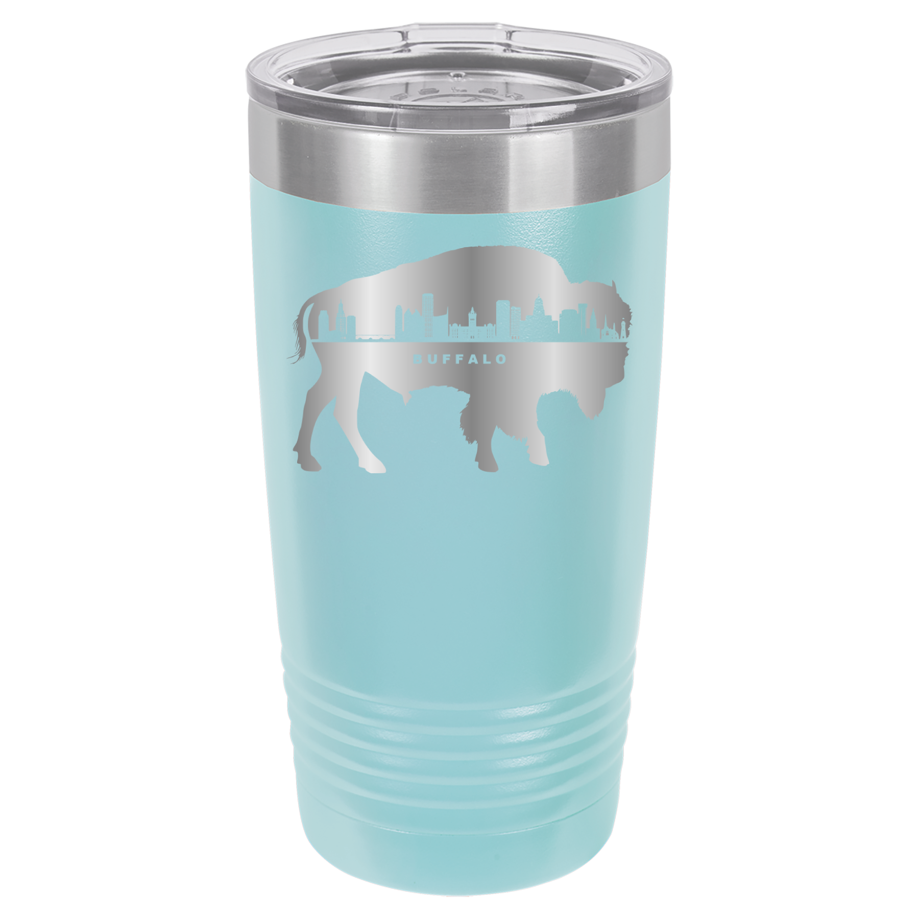 City of Buffalo NY Skyline 20oz Polar Camel Tumbler - Light Blue image