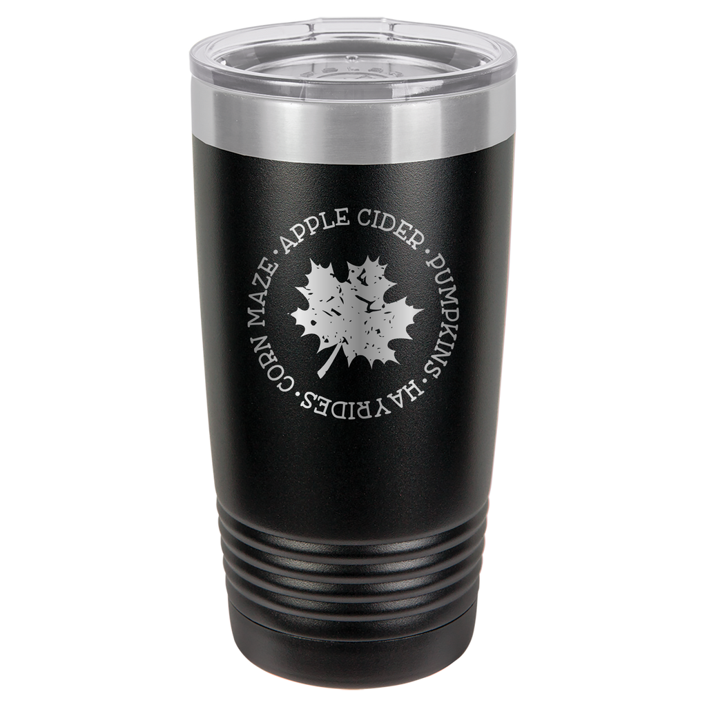 Fall Mug - Apple Cider, Hayrides, Pumpkin Spice, Corn Maze - 20oz Polar Camel Tumbler - Black image