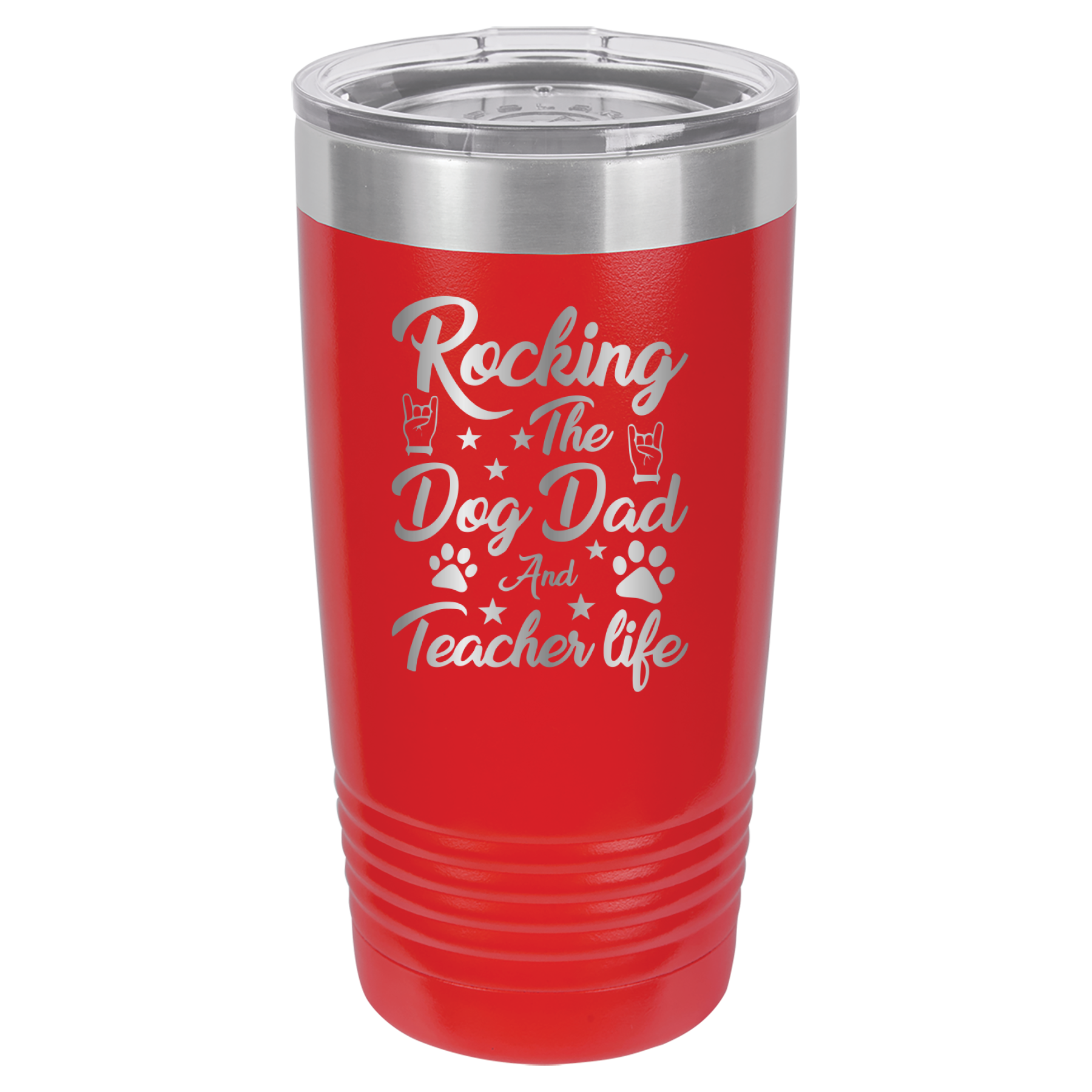 Rocking The Dog Dad And Teacher Life - 20oz Polar Camel Tumbler image 1