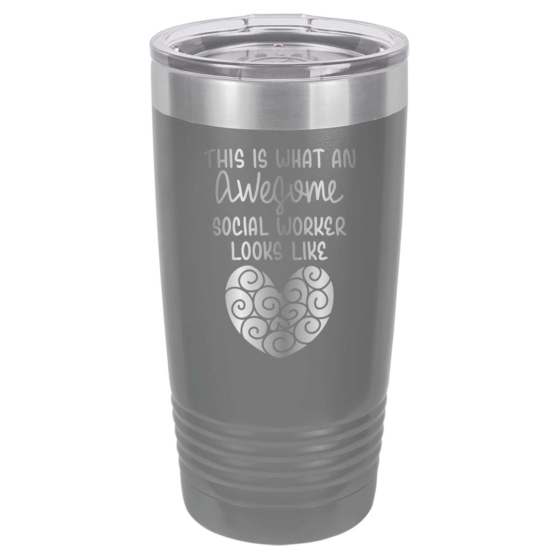 This Is What An Awesome Social Worker Looks Like - 20oz Polar Camel Tumbler - Gray image