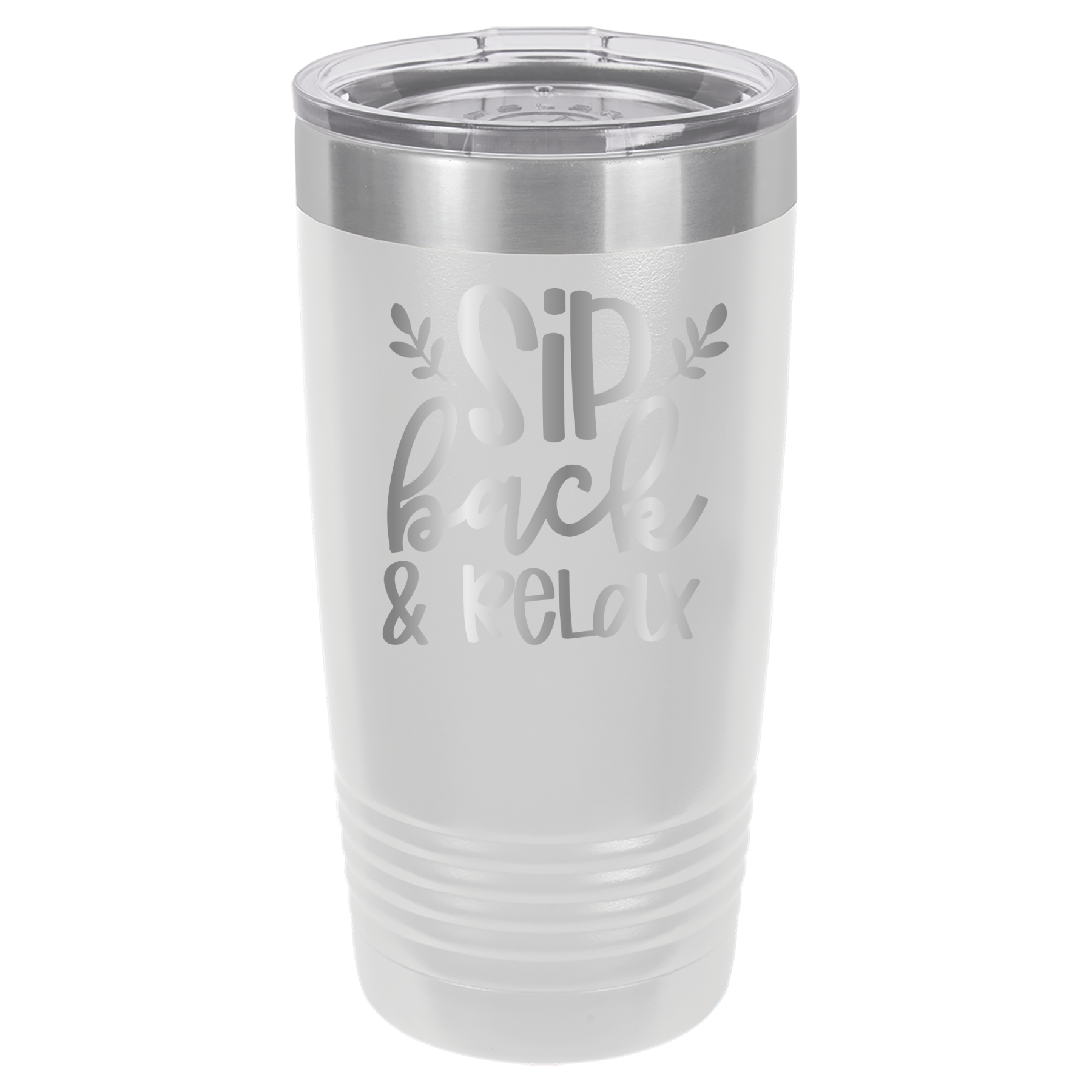Sip Back & Relax - 20oz Polar Camel Tumbler - White image