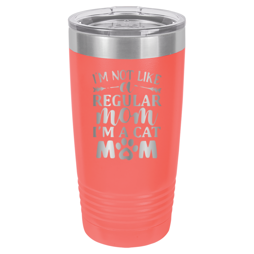 I'm Not Like A Regular Mom, I'm A Cat Mom - 20oz Polar Camel Tumbler - Coral image
