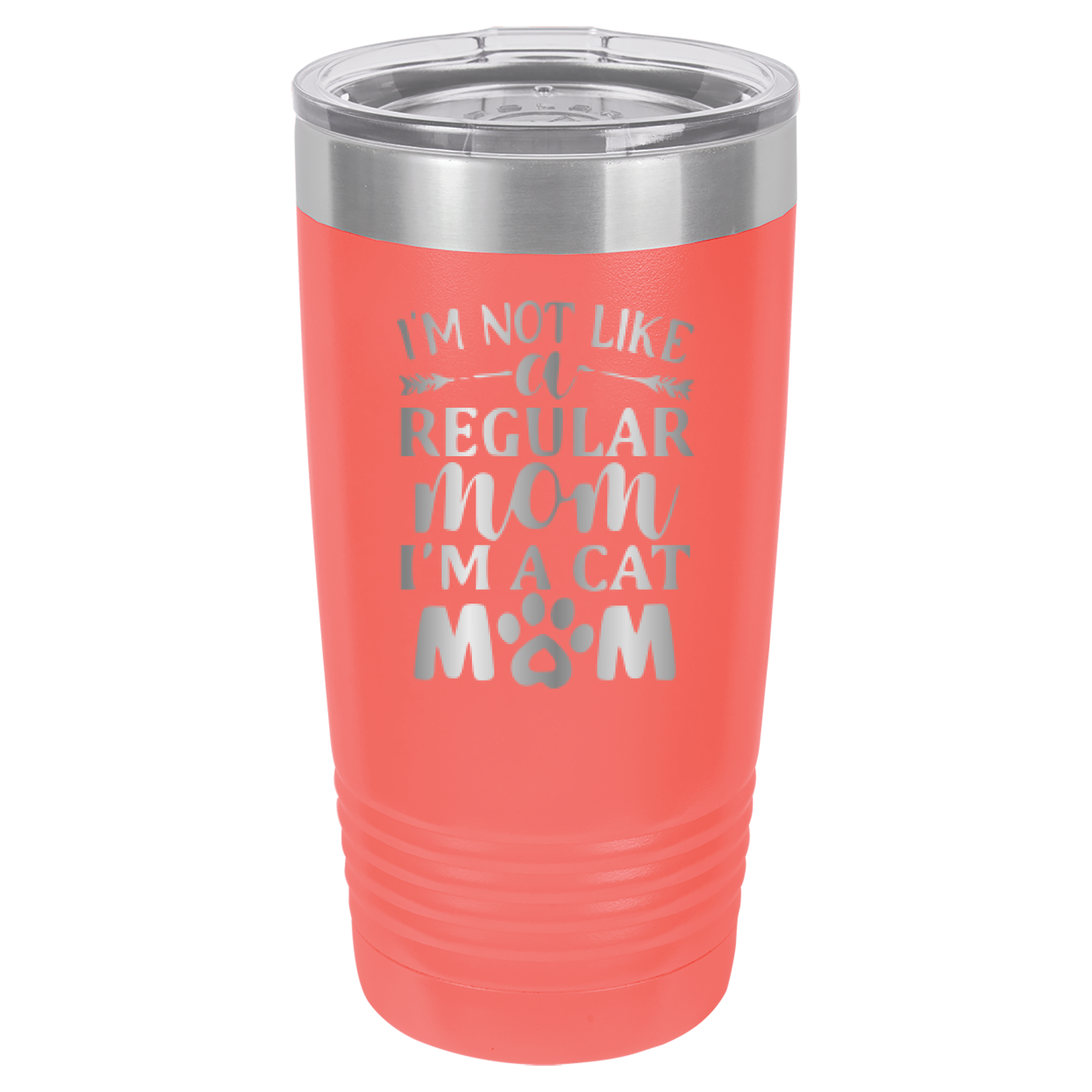 I'm Not Like A Regular Mom, I'm A Cat Mom - 20oz Polar Camel Tumbler - Coral image