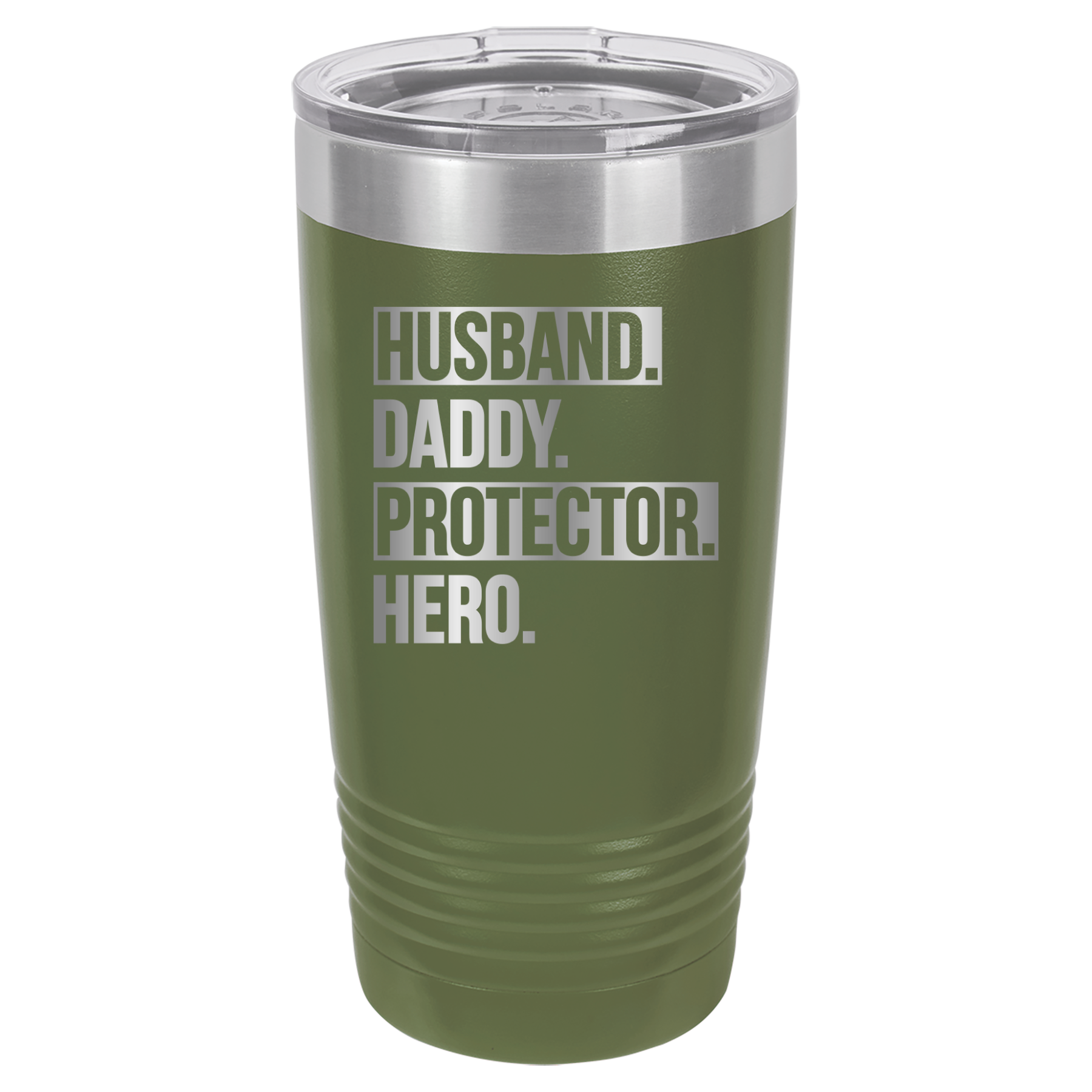 Father's Day "Husband. Daddy. Protector. Hero. 20oz Polar Camel Tumbler - Olive Green image