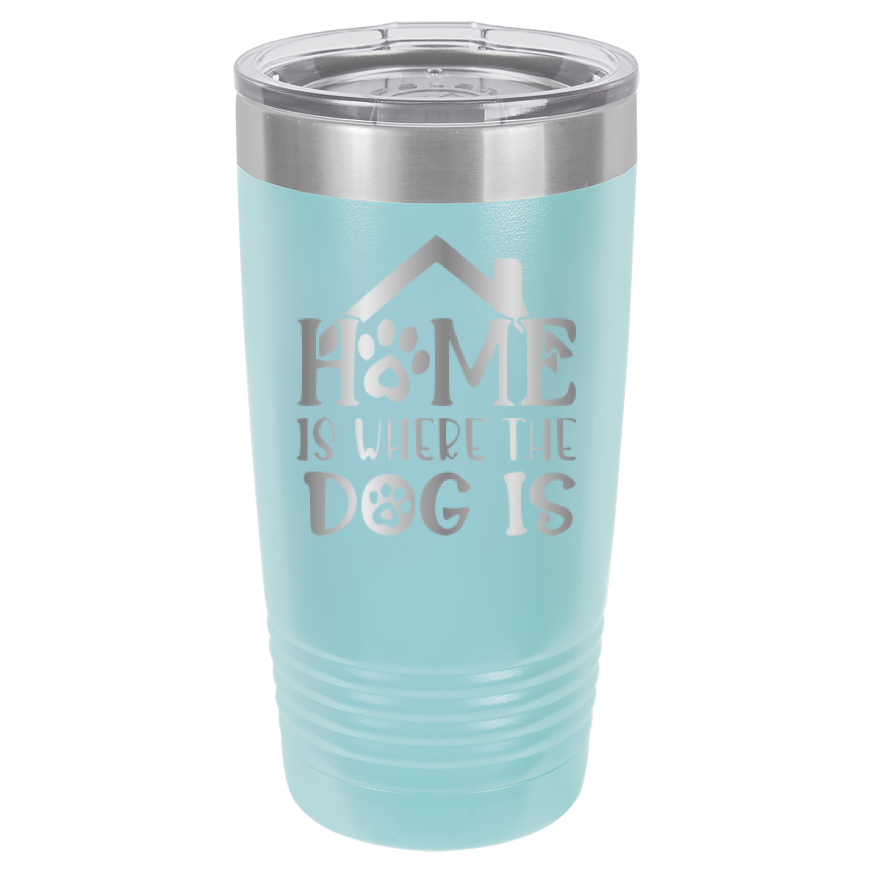 Home Is Where The Dog Is - 20oz Polar Camel Tumbler - Light Blue image