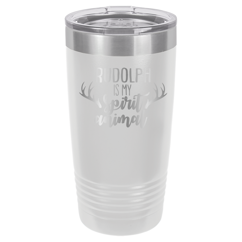 Rudolph Is My Spirit Animal - 20oz Polar Camel Tumbler - White image