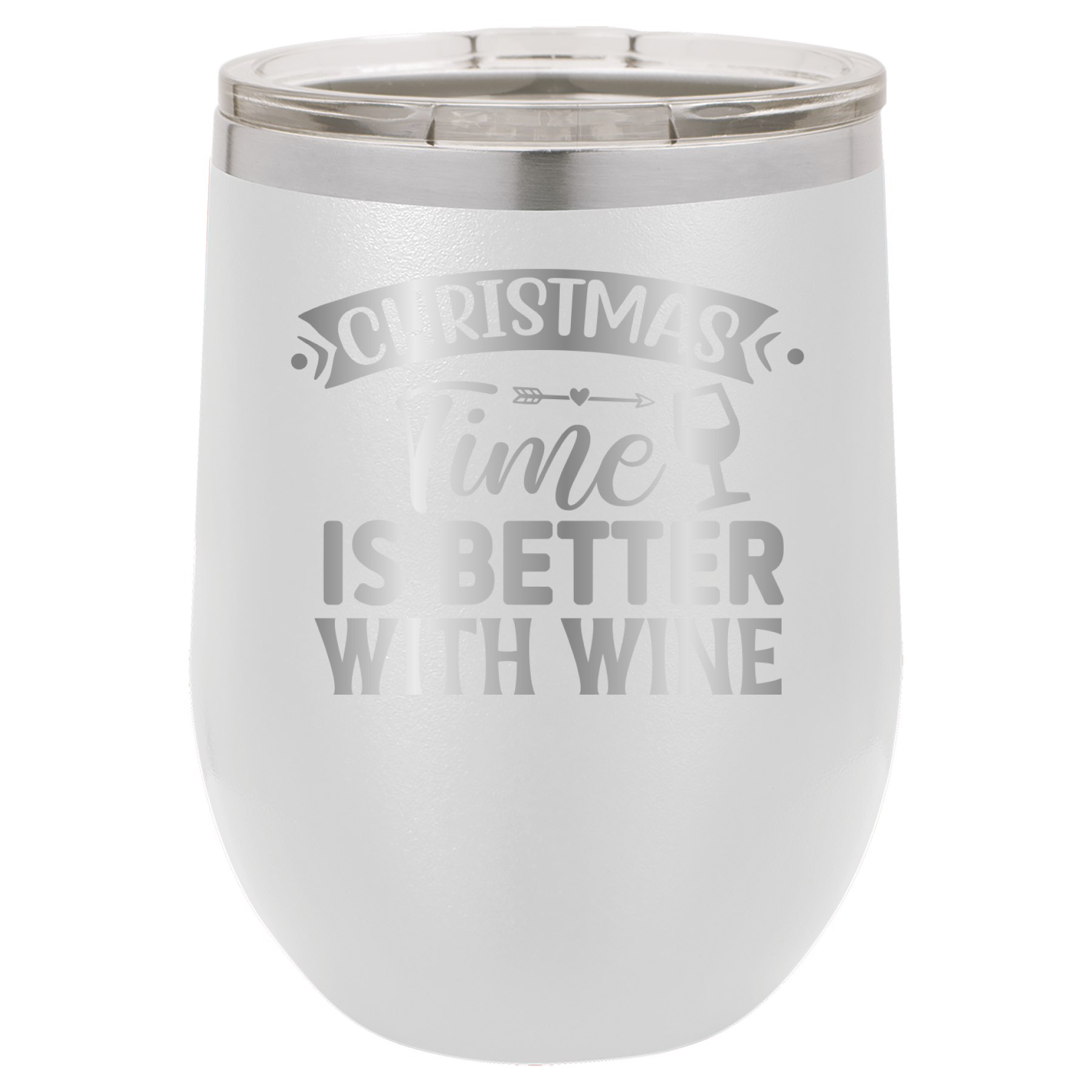 Christmas Time Is Better With Wine - 12oz Polar Camel Wine Tumbler image 4