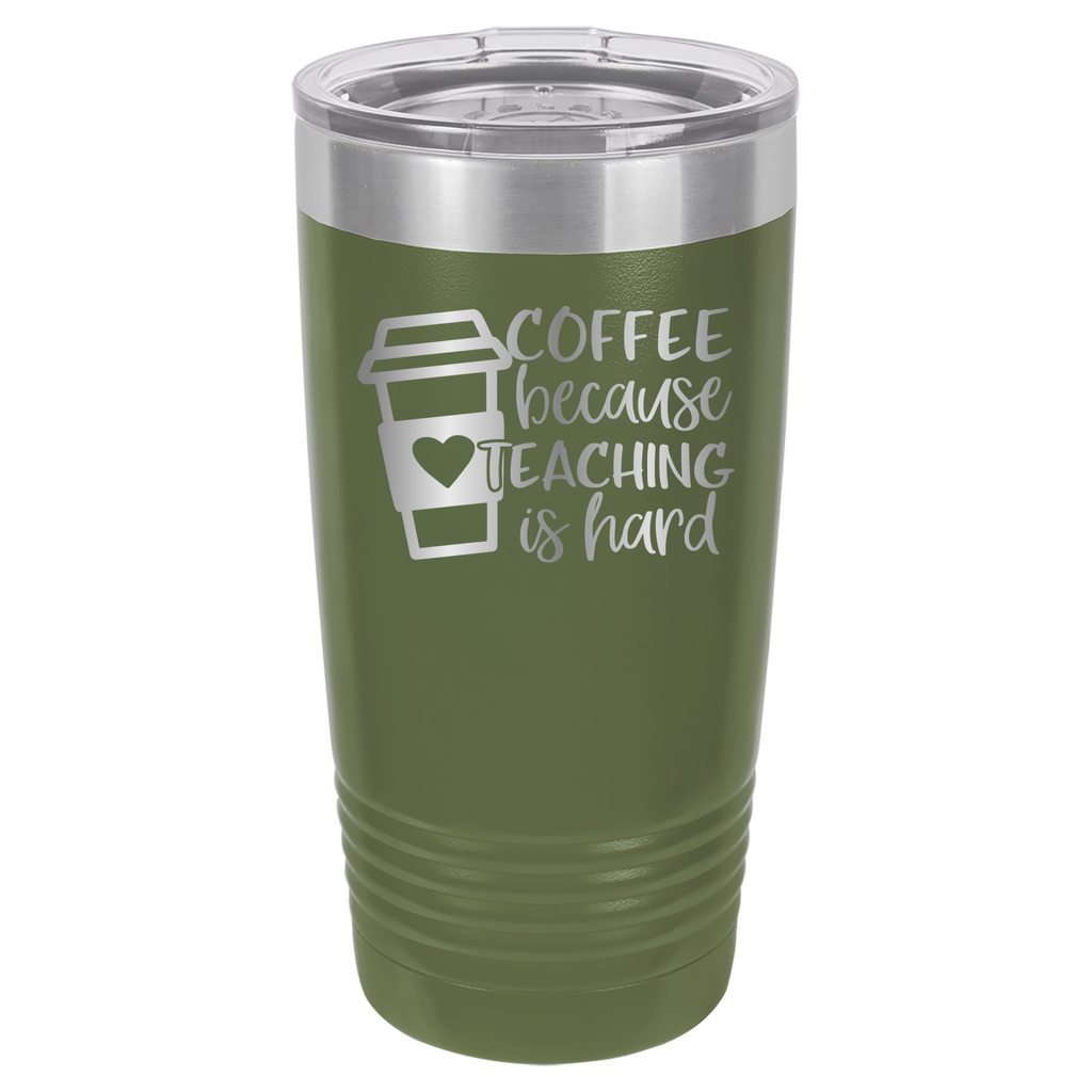 Coffee Because Teaching Is Hard - 20oz Polar Camel Tumbler image 9