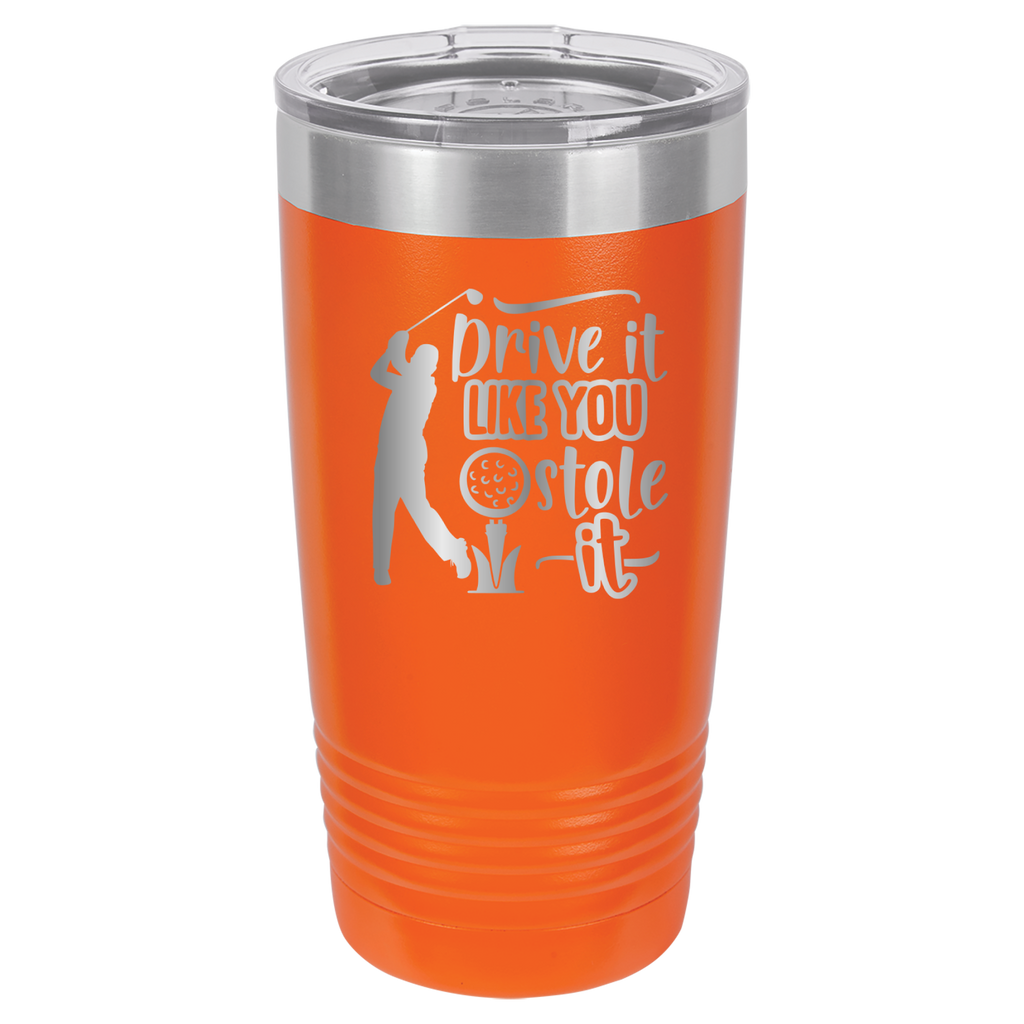 Drive It Like You Stole It (Male) - 20oz Polar Camel Tumbler - Golf - Orange image