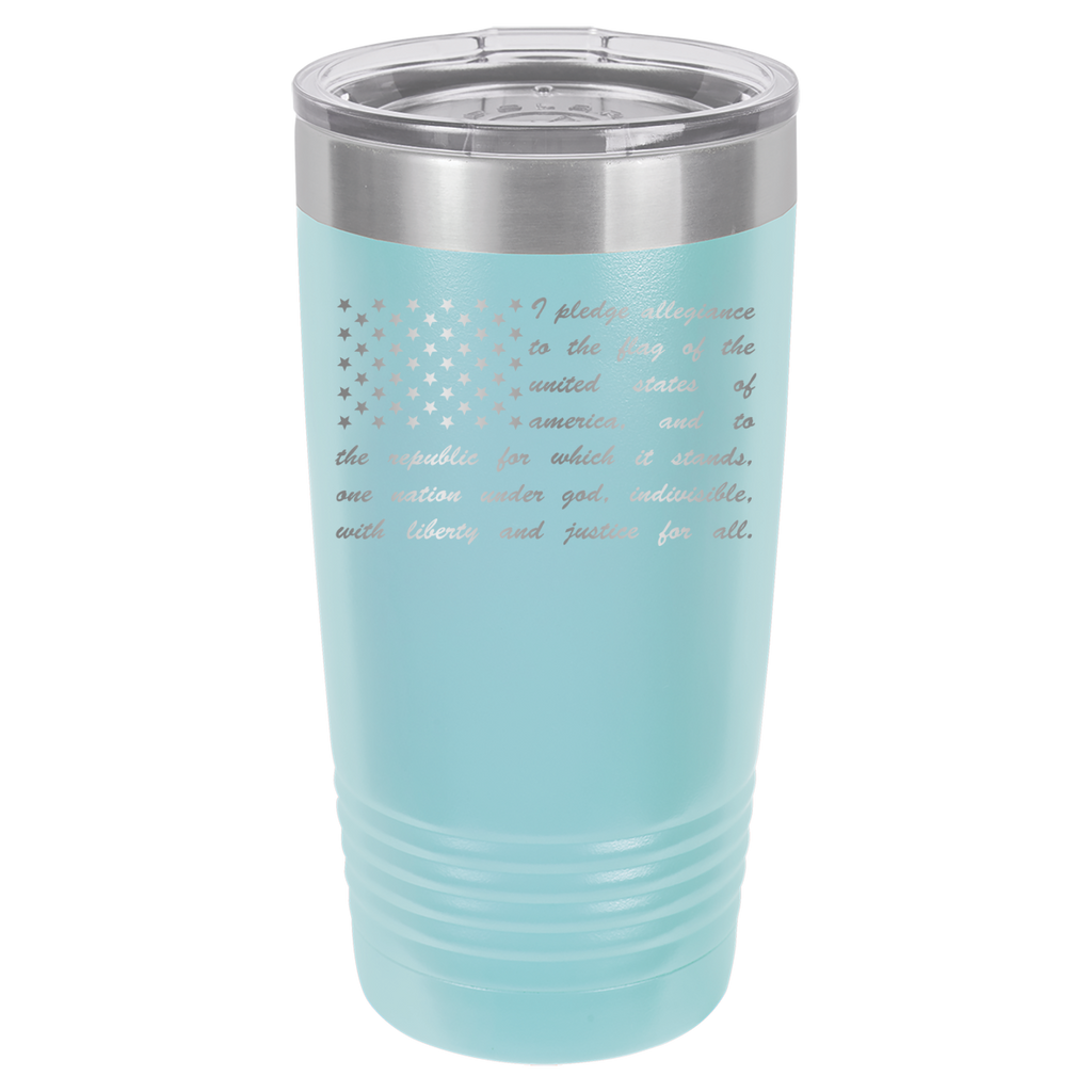 Pledge of Allegiance Flag - 20oz Polar Camel Tumbler - America - Light Blue image