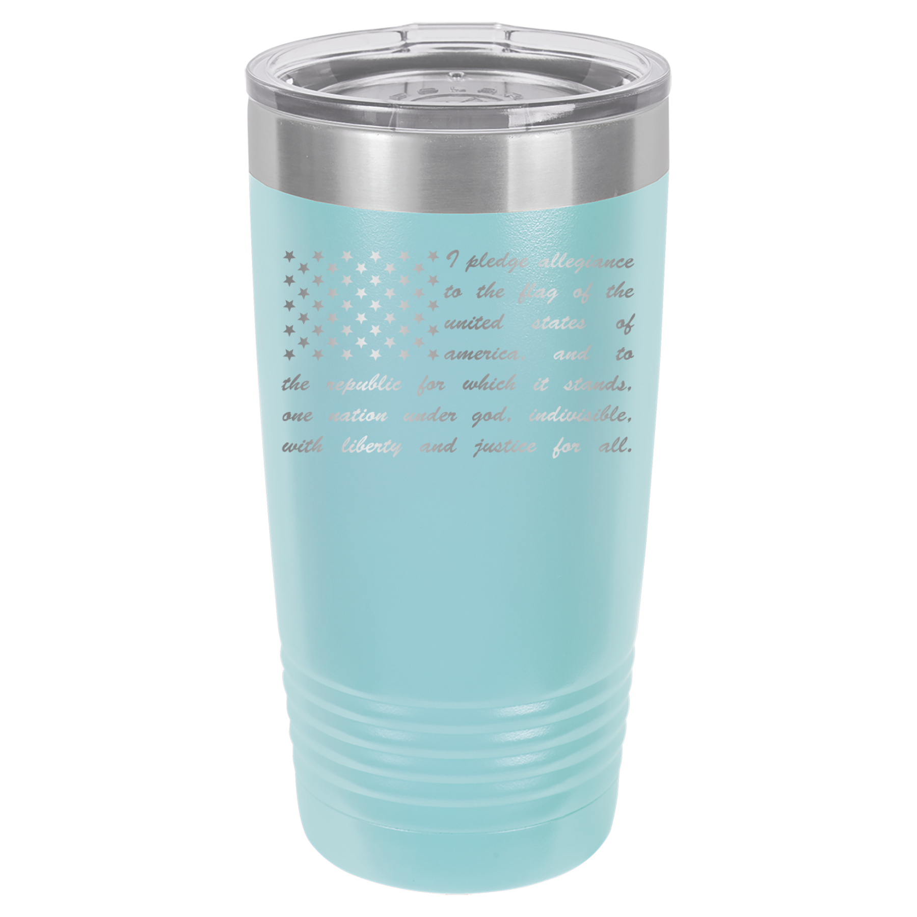 Pledge of Allegiance Flag - 20oz Polar Camel Tumbler - America - Light Blue image