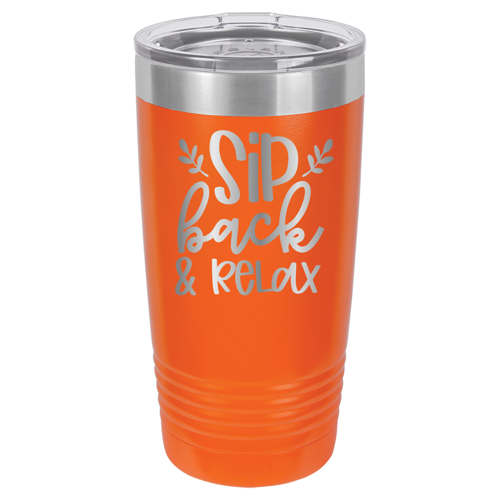 Sip Back & Relax - 20oz Polar Camel Tumbler - Orange image