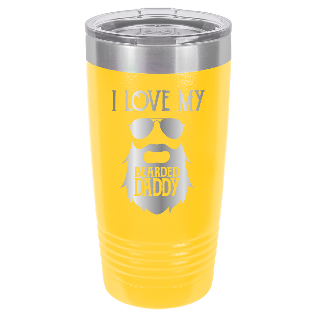 I Love My Bearded Daddy - 20oz Polar Camel Tumbler - Yellow image