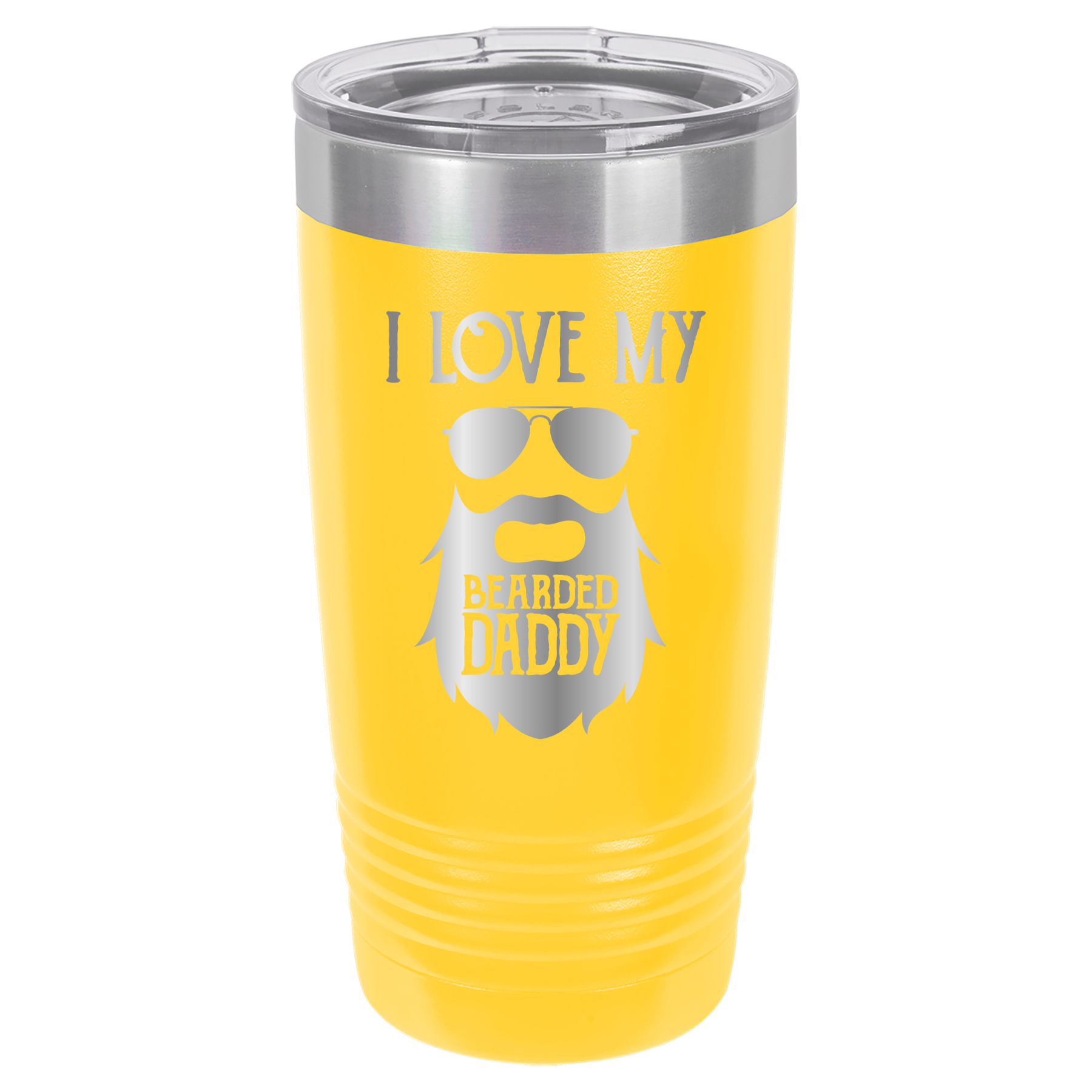 I Love My Bearded Daddy - 20oz Polar Camel Tumbler - Yellow image