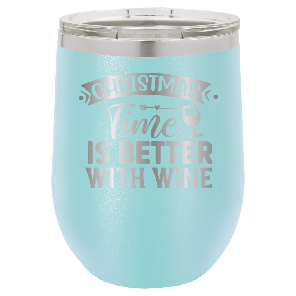 Christmas Time Is Better With Wine - 12oz Polar Camel Wine Tumbler image 11