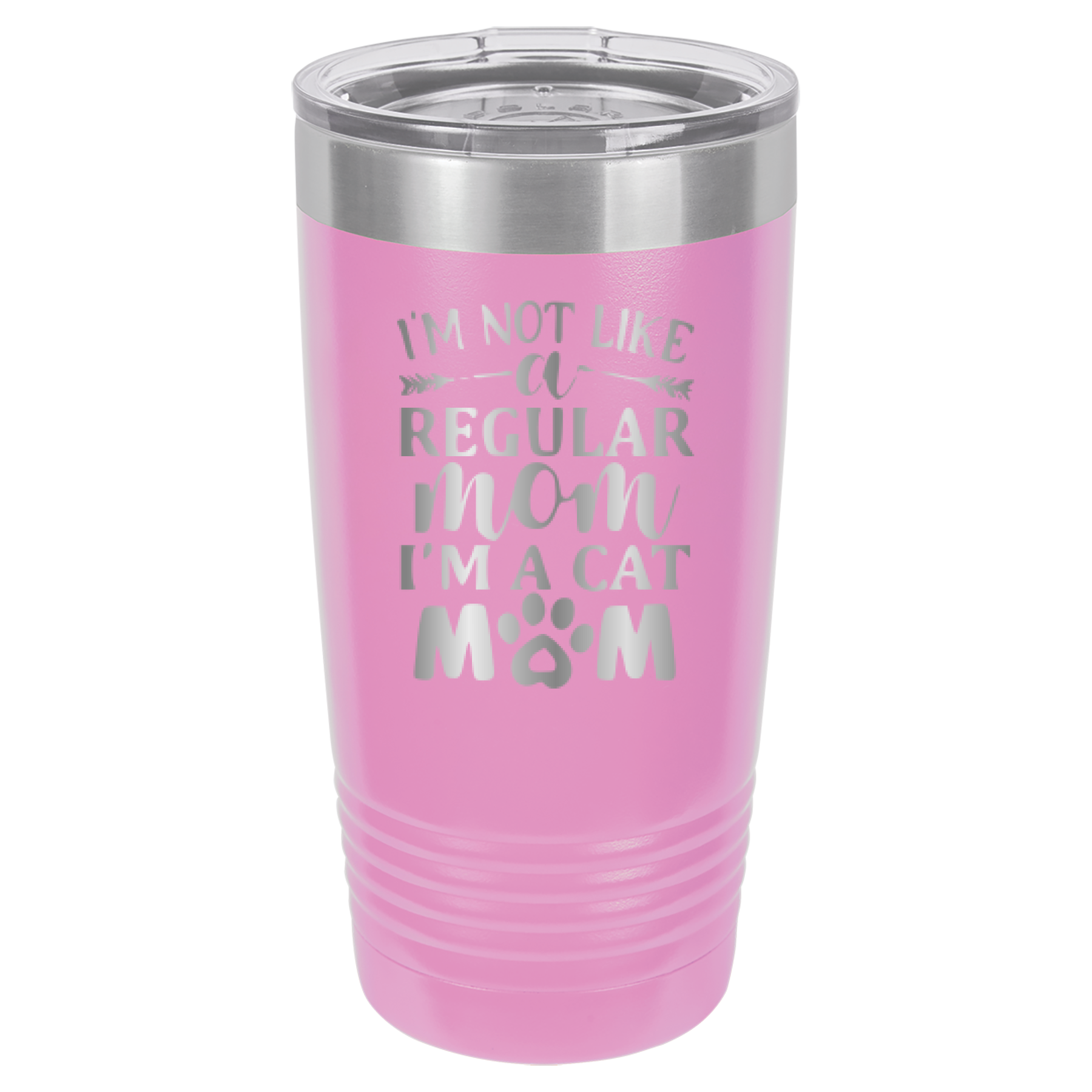 I'm Not Like A Regular Mom, I'm A Cat Mom - 20oz Polar Camel Tumbler - Light Purple image