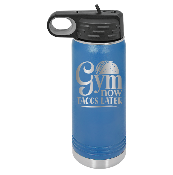Gym Now, Tacos Later - 20oz Polar Camel Tumbler - Sip in Style! - Royal Blue image
