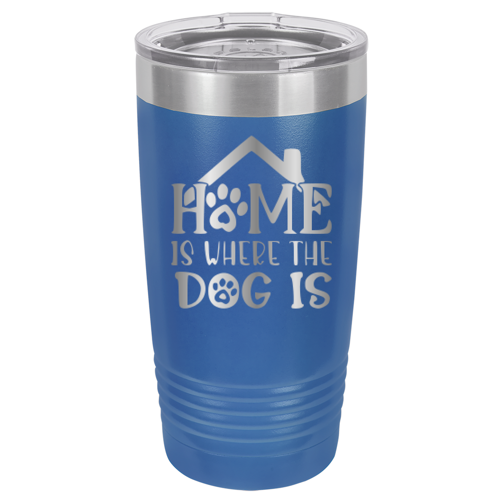 Home Is Where The Dog Is - 20oz Polar Camel Tumbler - Royal Blue image