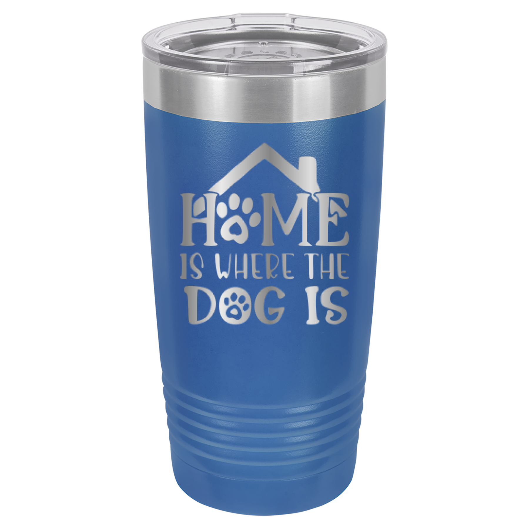 Home Is Where The Dog Is - 20oz Polar Camel Tumbler - Royal Blue image