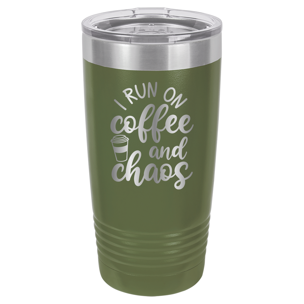 I Run on Coffee and Chaos - 20oz Polar Camel Tumbler image 10