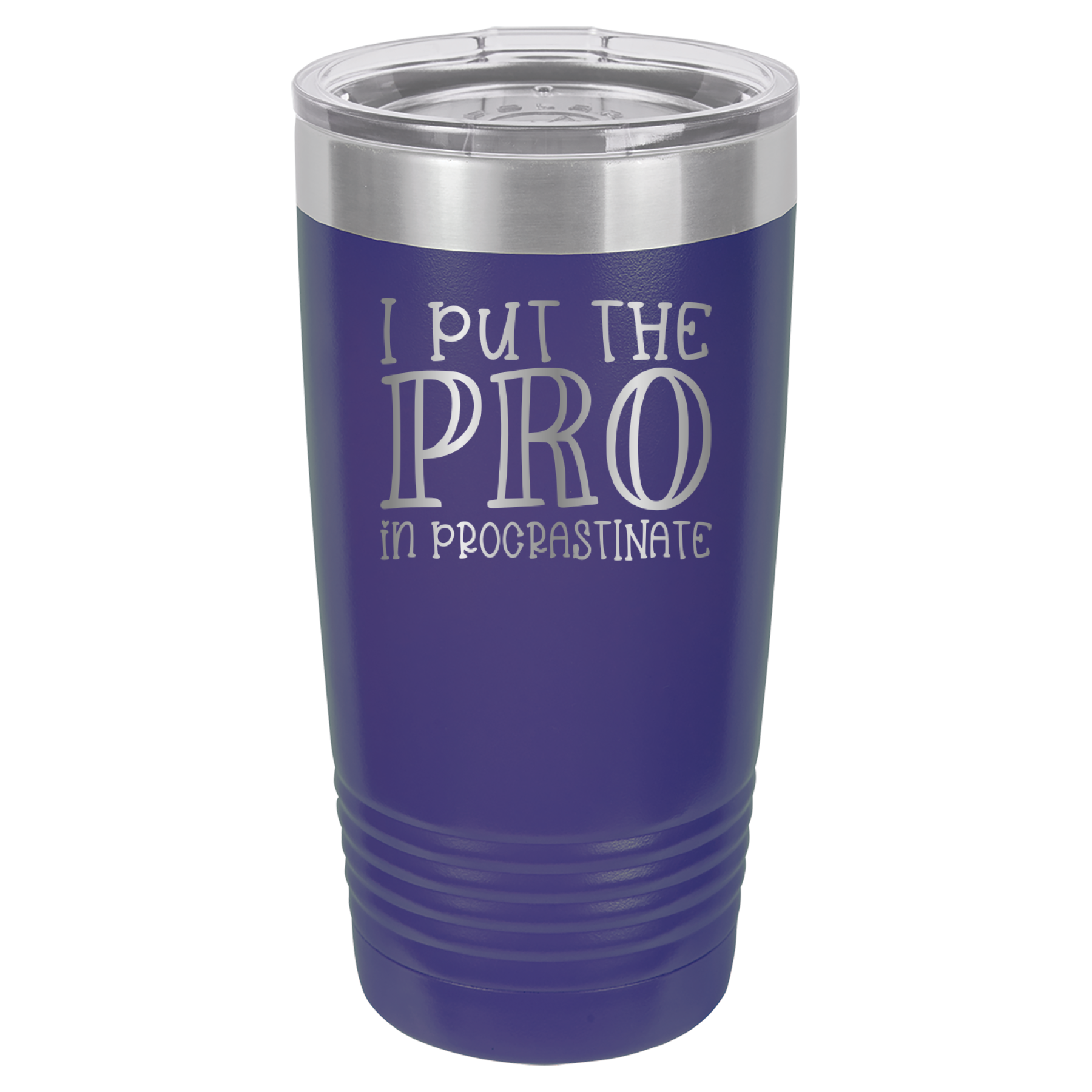 I Put the PRO in Procrastinate - Polar Camel 20oz Tumbler - Purple image