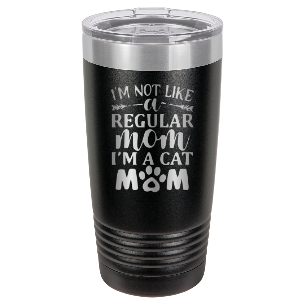 I'm Not Like A Regular Mom, I'm A Cat Mom - 20oz Polar Camel Tumbler - Black image