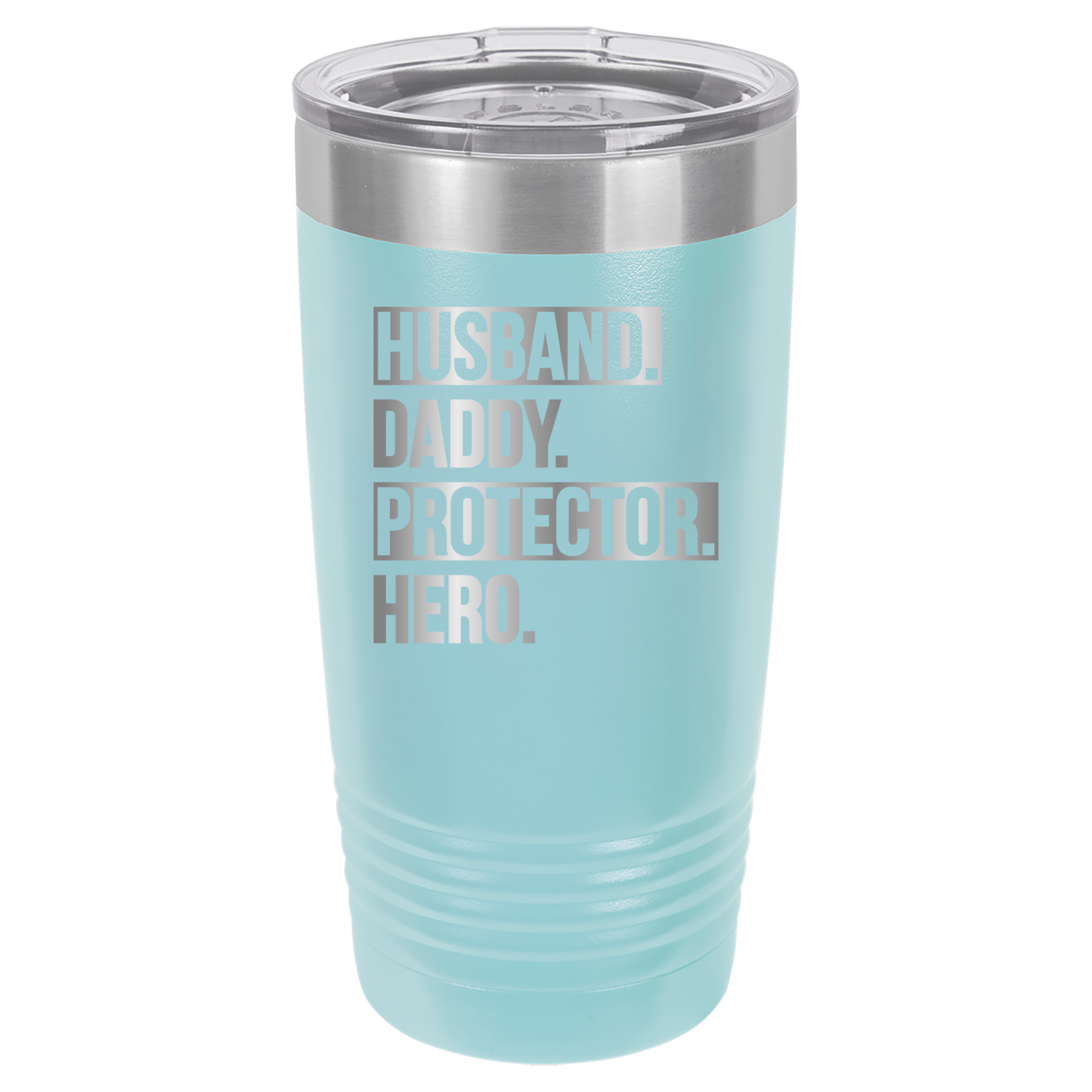 Father's Day "Husband. Daddy. Protector. Hero. 20oz Polar Camel Tumbler - Light Blue image