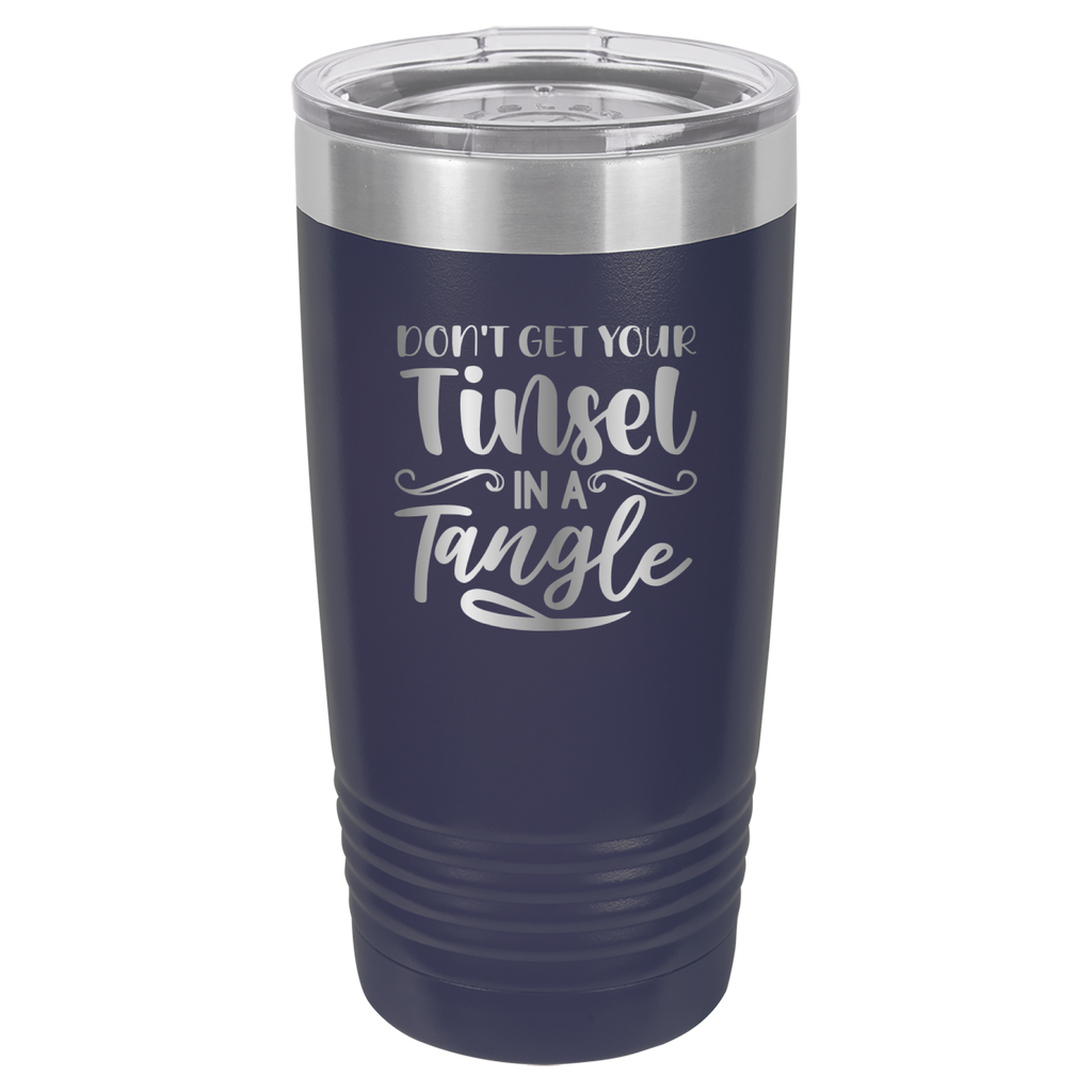 Don't Get Your Tinsel In A Tangle - 20oz Polar Camel Tumbler - Navy image