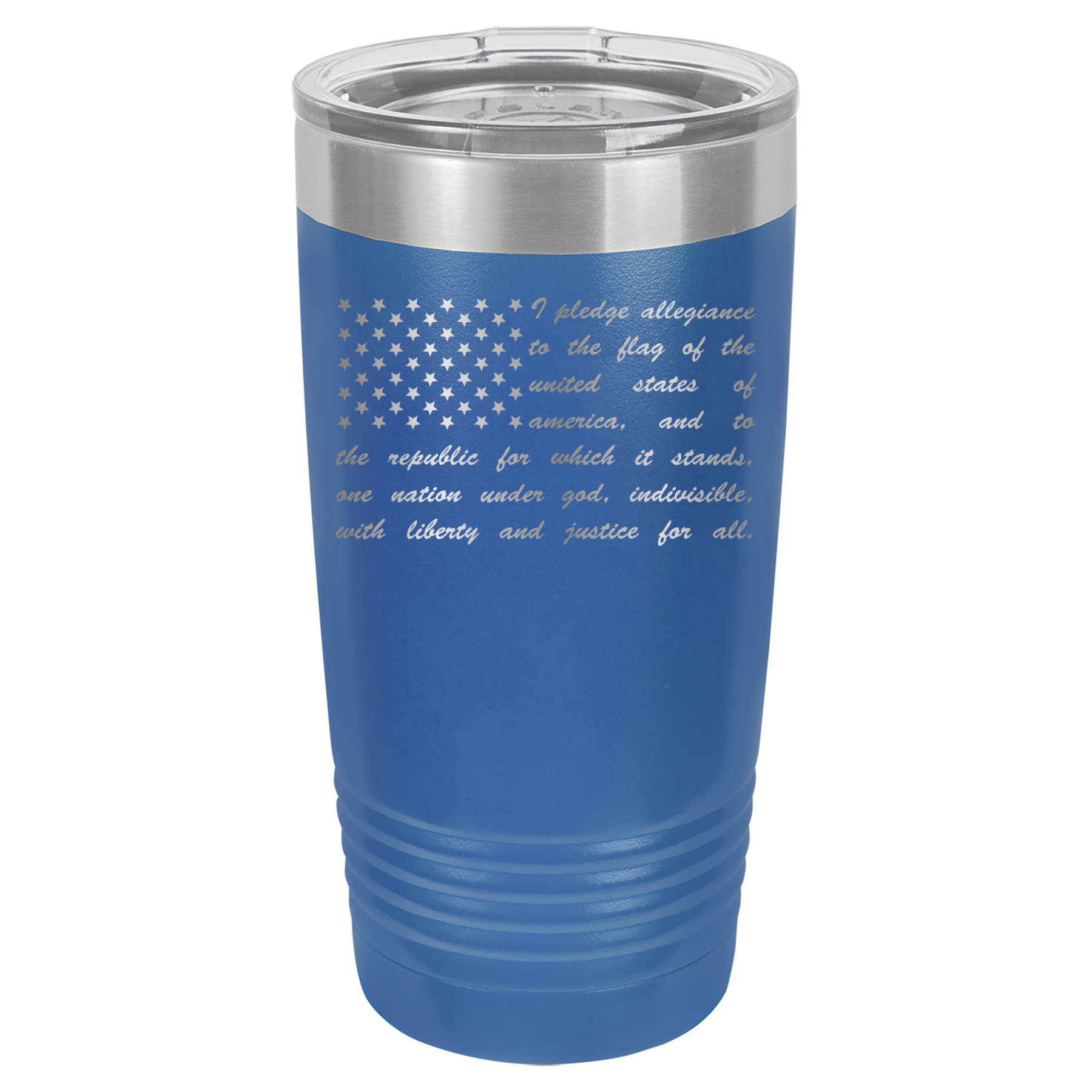 Pledge of Allegiance Flag - 20oz Polar Camel Tumbler - America - Royal Blue image